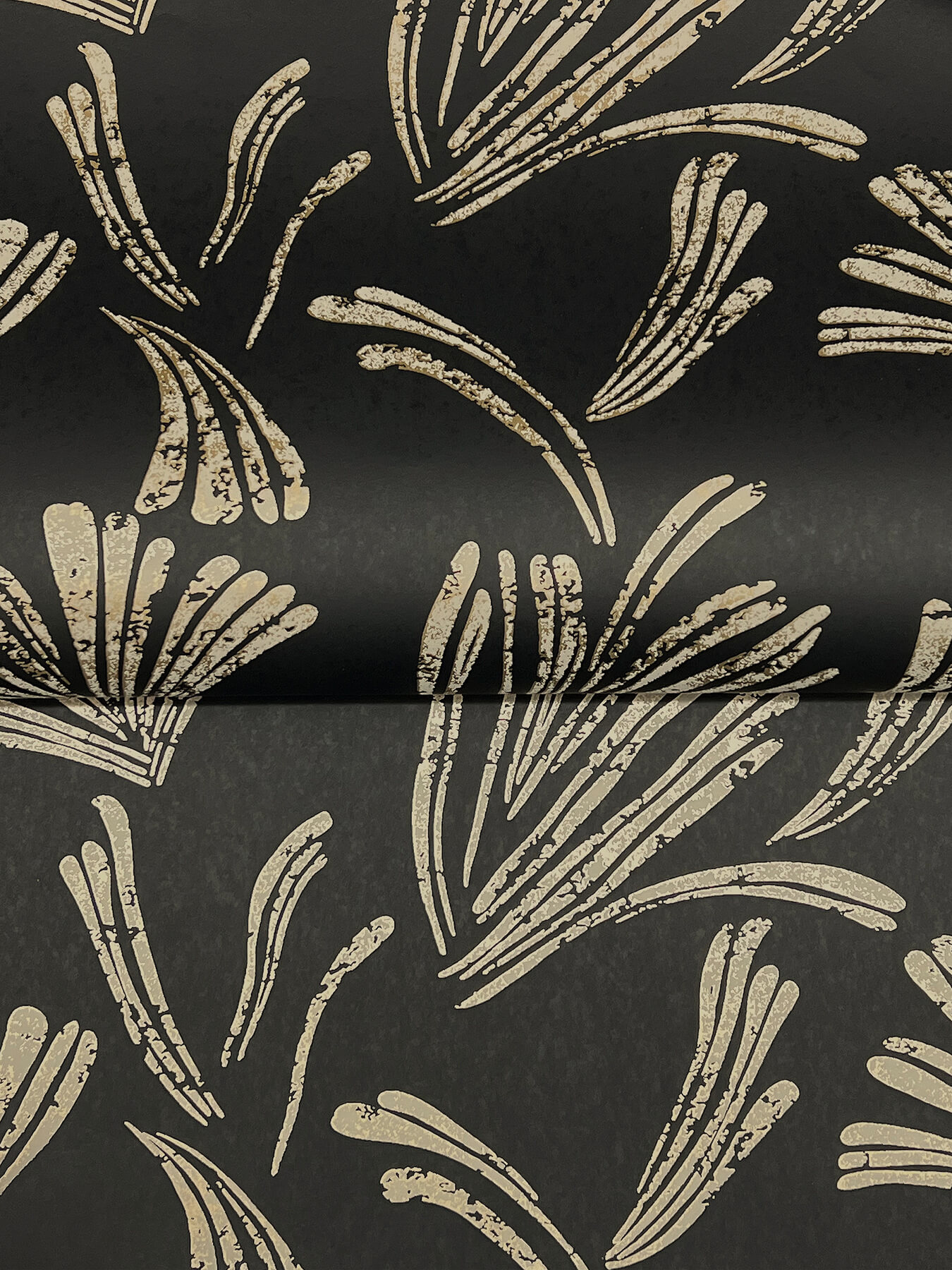 Ermine Black Abstract Wallpaper