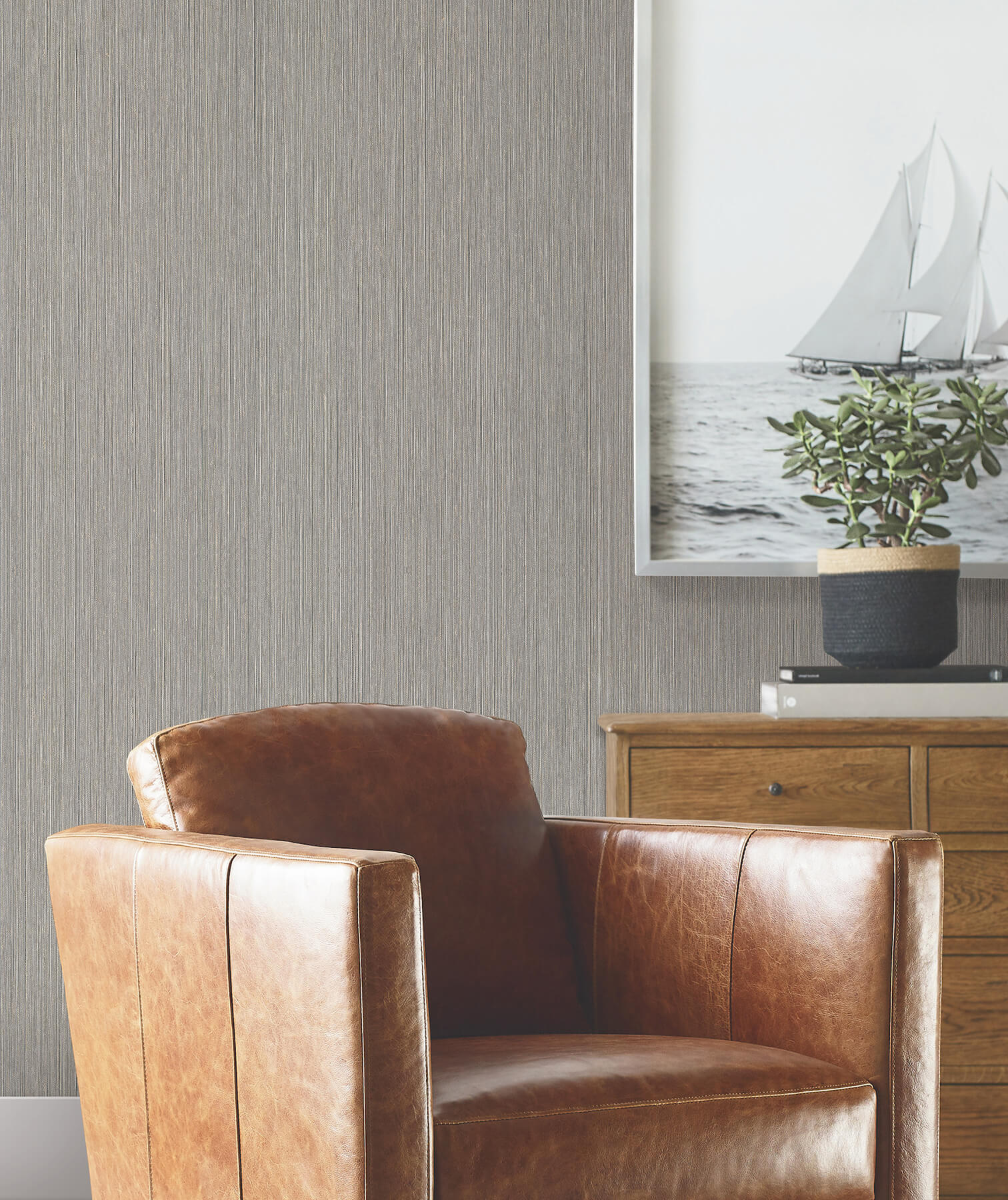 Atticus Grey String Wallpaper