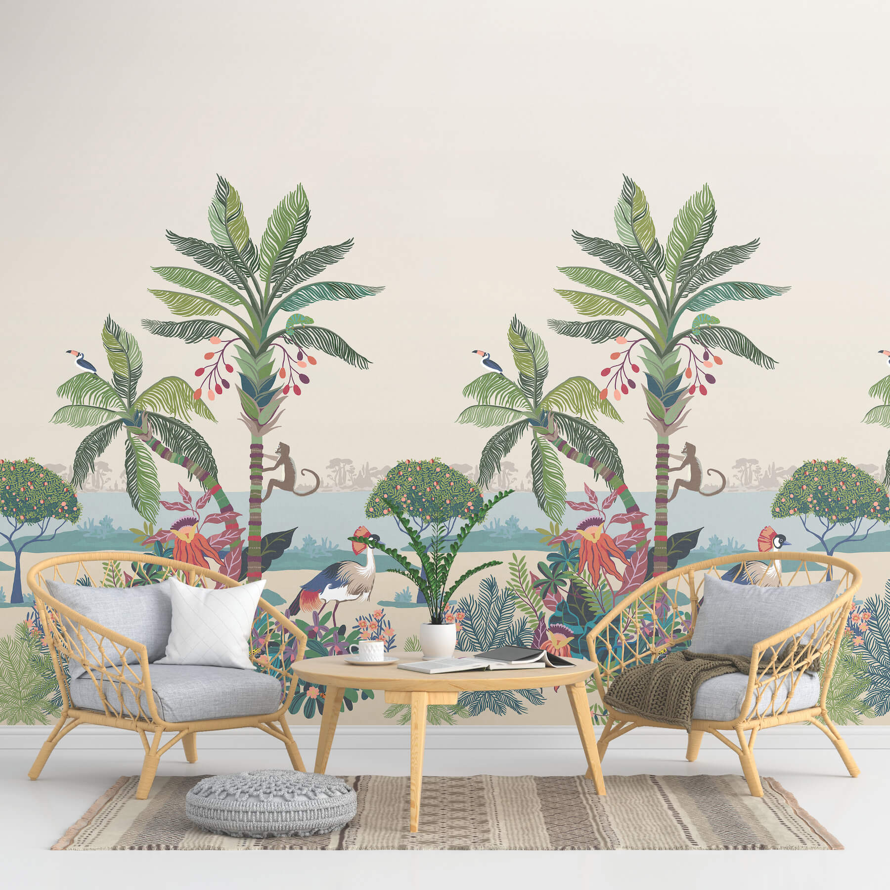 1099-tropical-lagoon-earthy-premium-peel-stick-wall-mural-2.jpg Tropical Lagoon Earthy Premium Peel Stick Wall Mural