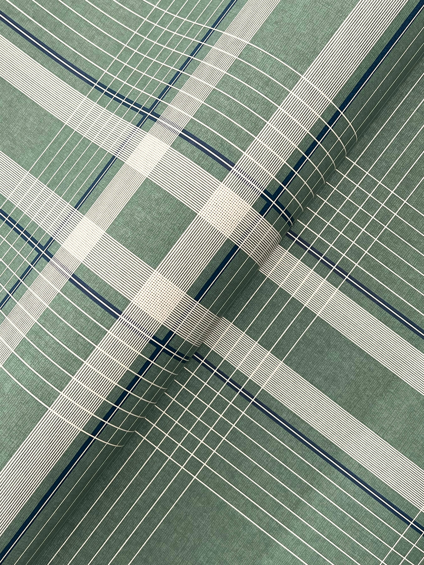 1102-country-club-plaid-green-faux-linen-wallpaper-4.jpg Country Club Plaid Green Faux Linen Wallpaper
