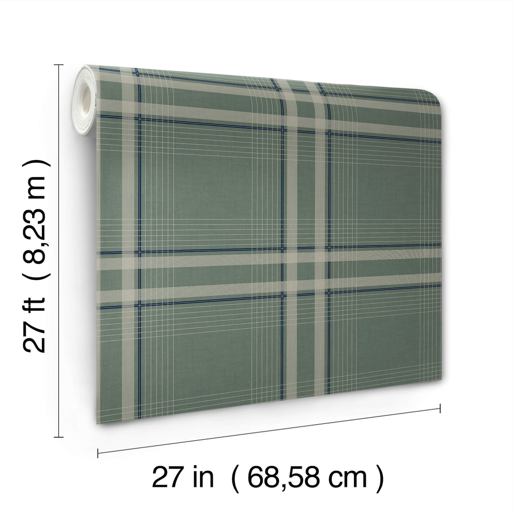 1102-country-club-plaid-green-faux-linen-wallpaper-6.jpg Country Club Plaid Green Faux Linen Wallpaper