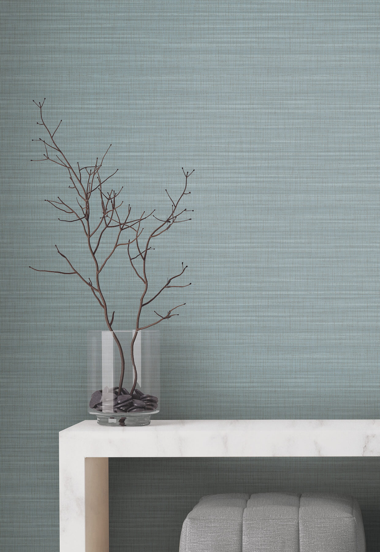 Down To Earth Aquamarine Striated Wallpaper
