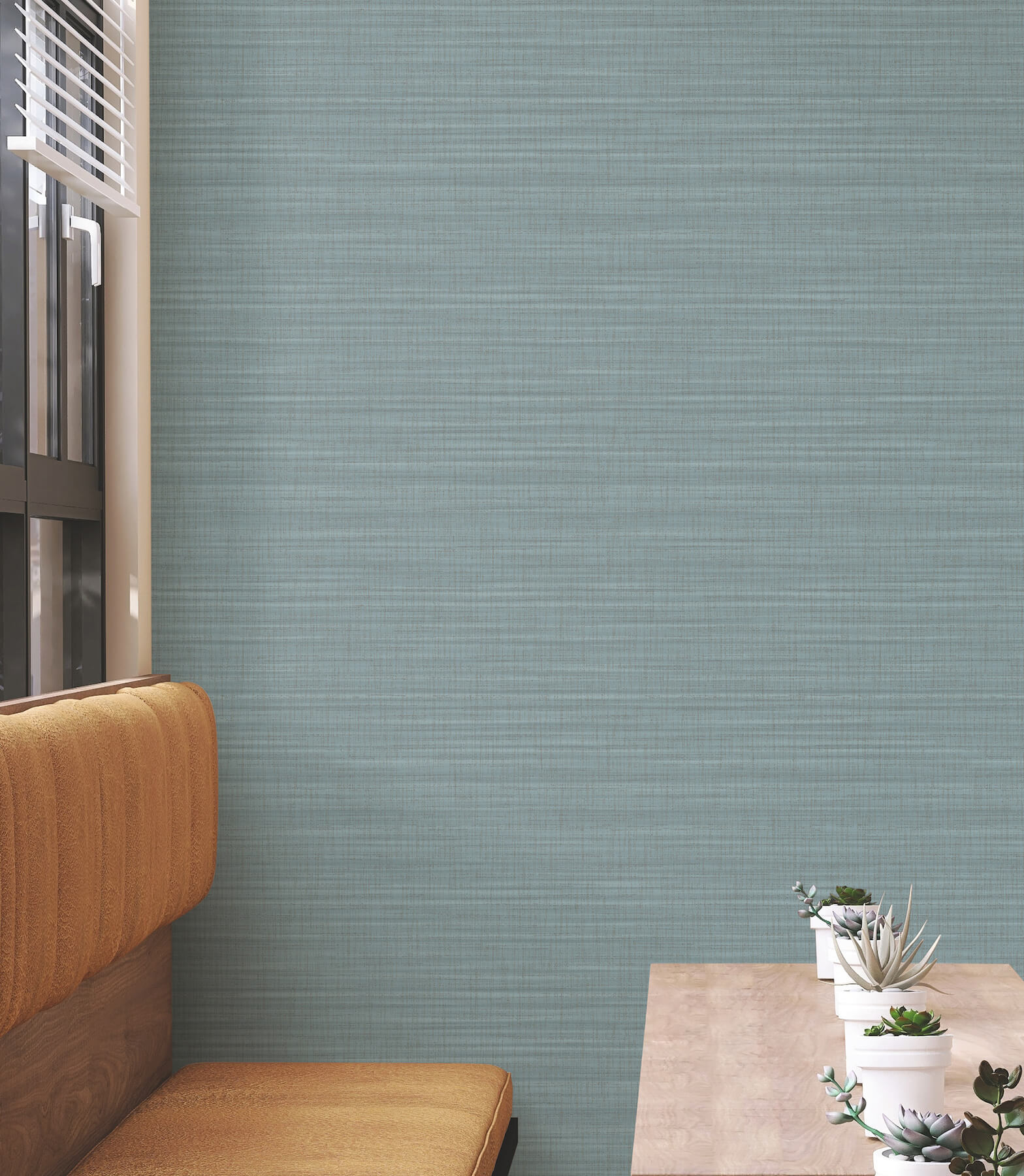 Down To Earth Aquamarine Striated Wallpaper