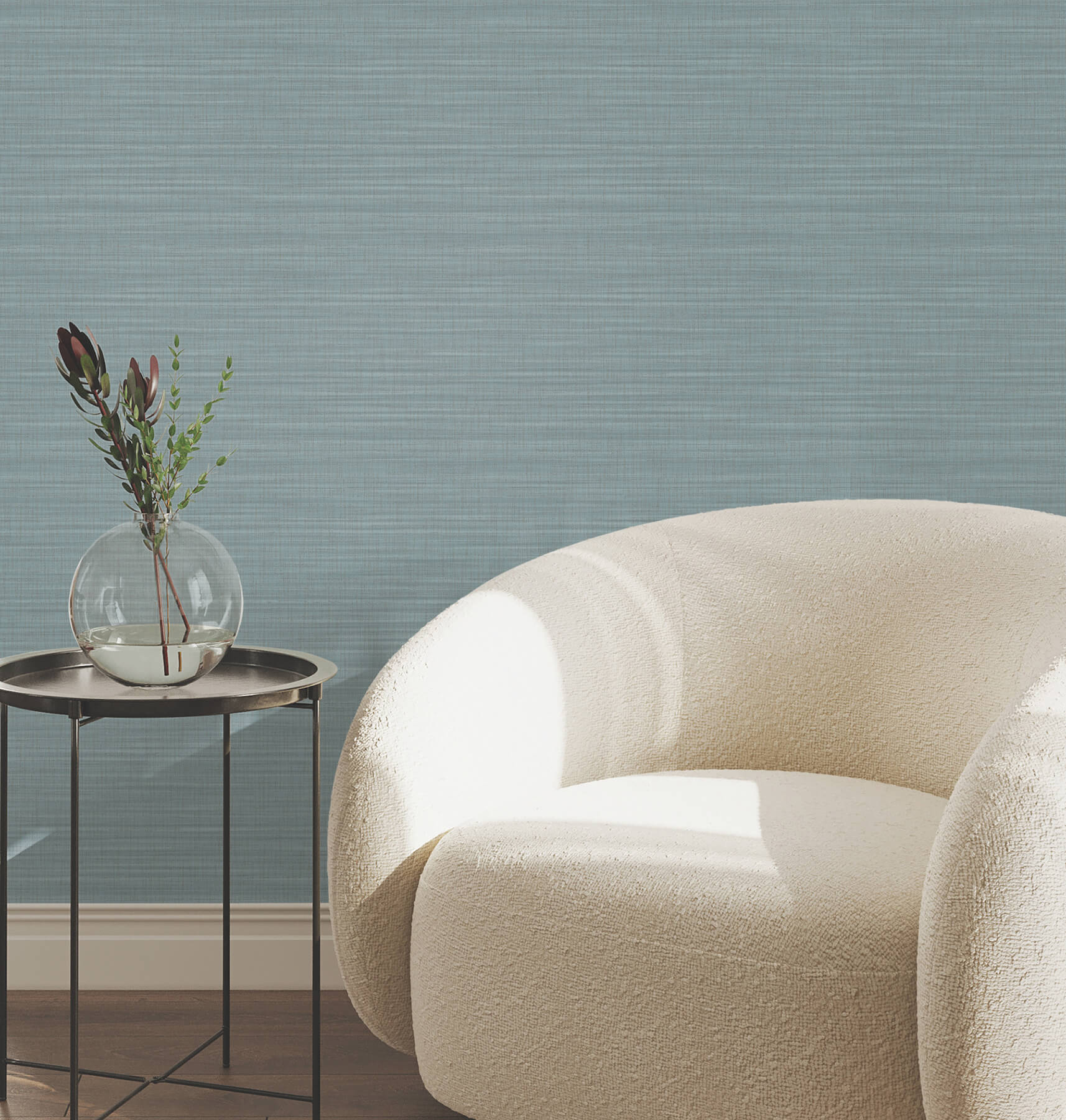 Down To Earth Aquamarine Striated Wallpaper