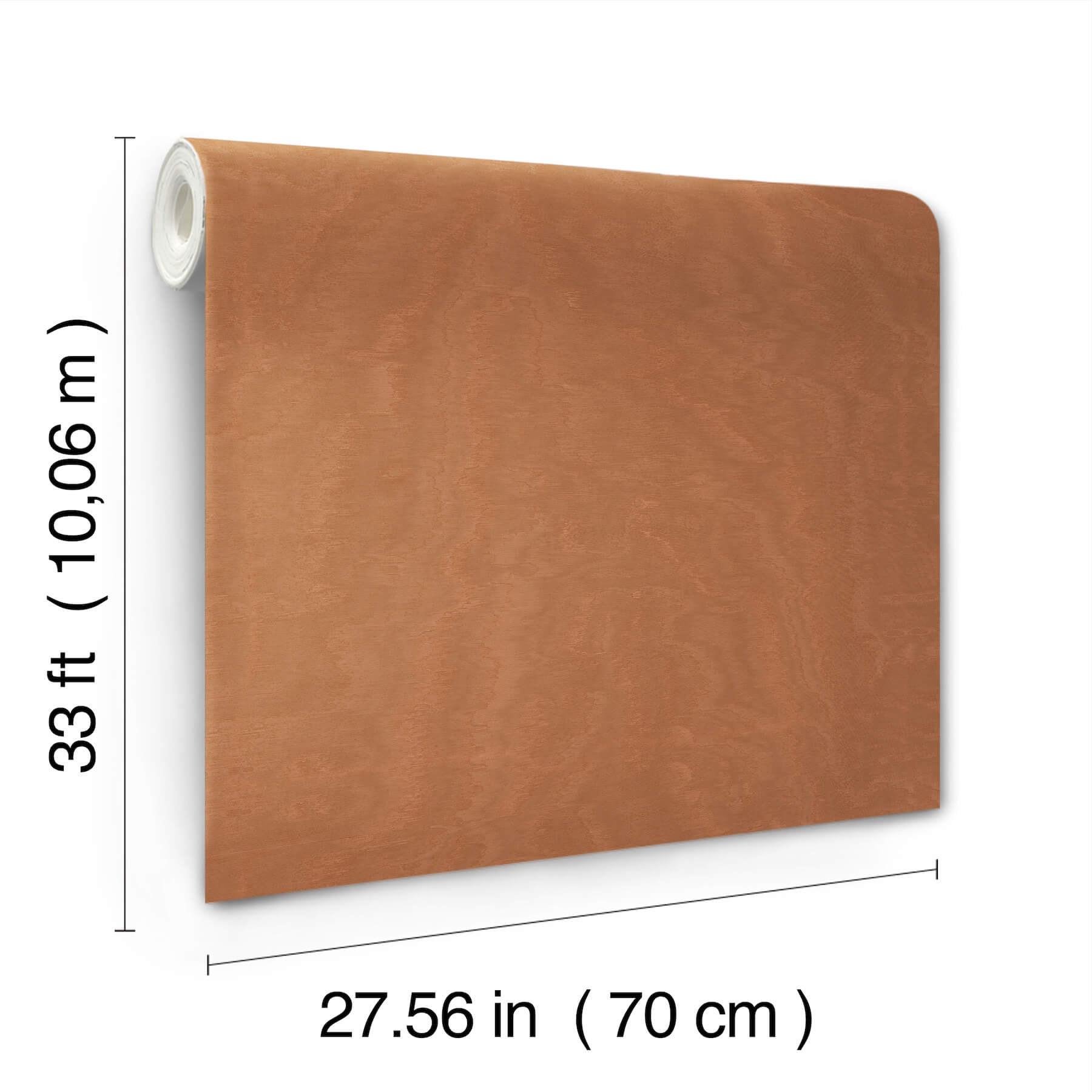 Shimmering Moire Copper Textured Wallpaper