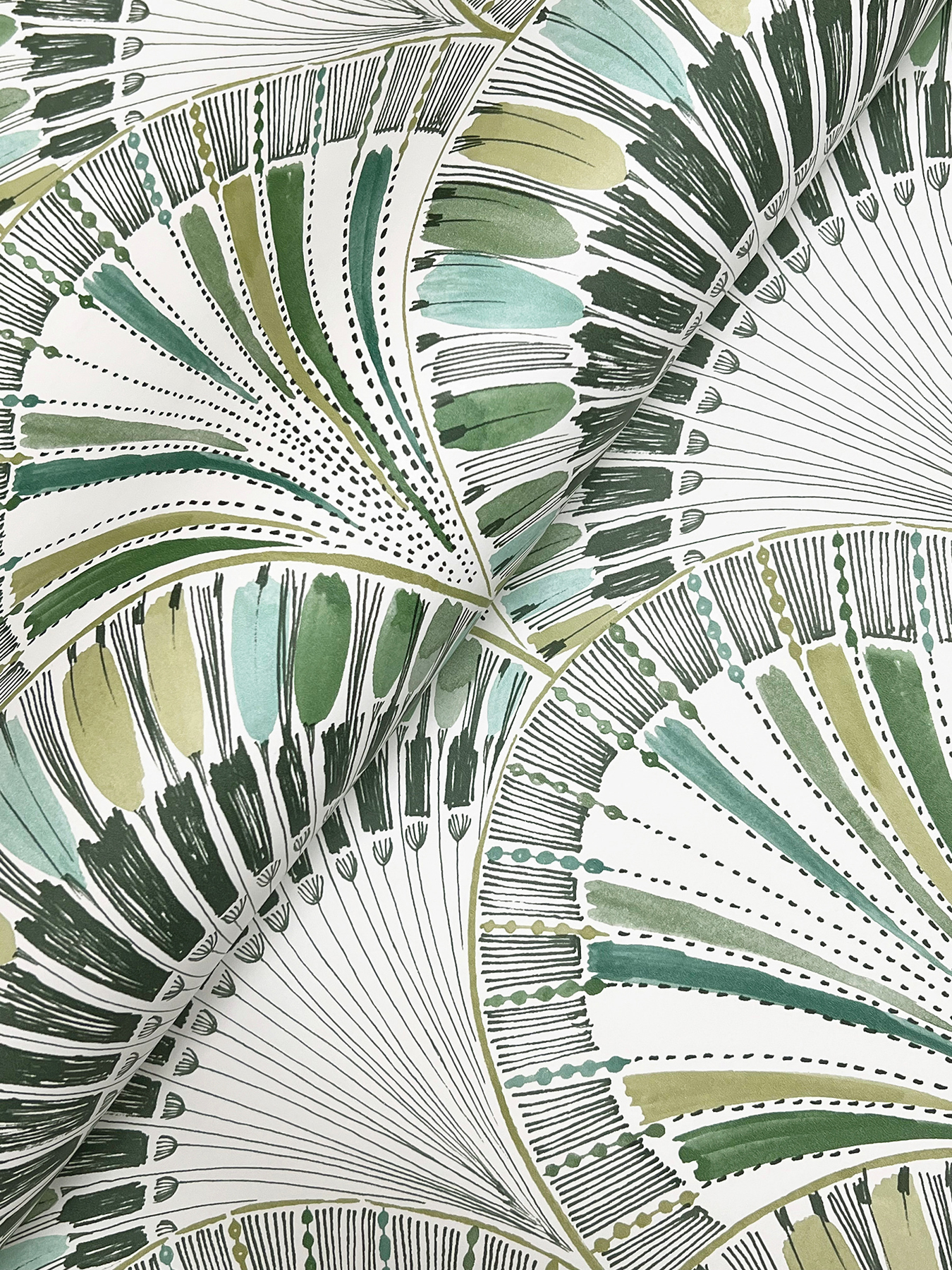 Myla Green Fanning Reeds Wallpaper