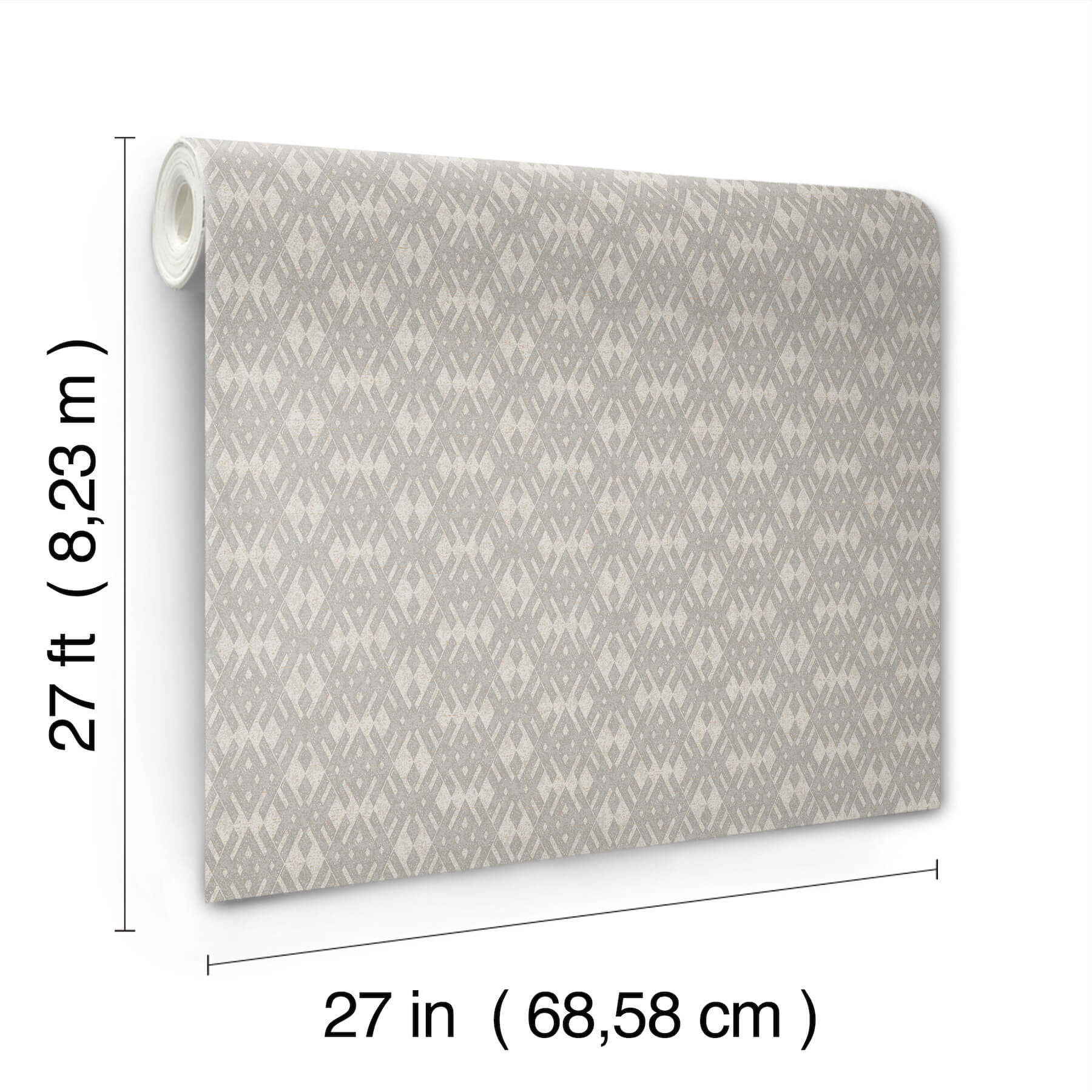 Radcliffe Grey Diamond Motif Wallpaper