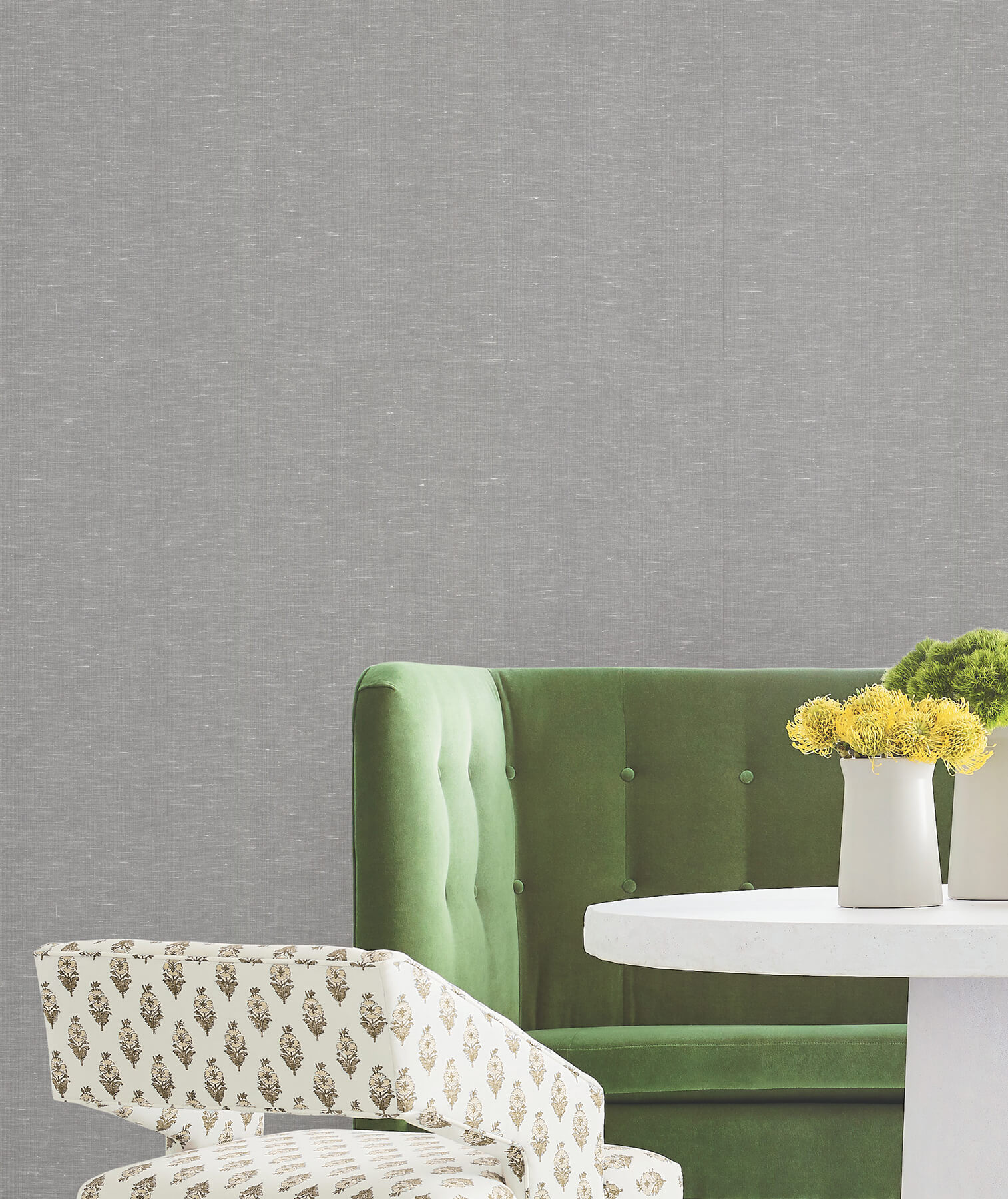 Hempfield Weave Charcoal Loomed Wallpaper