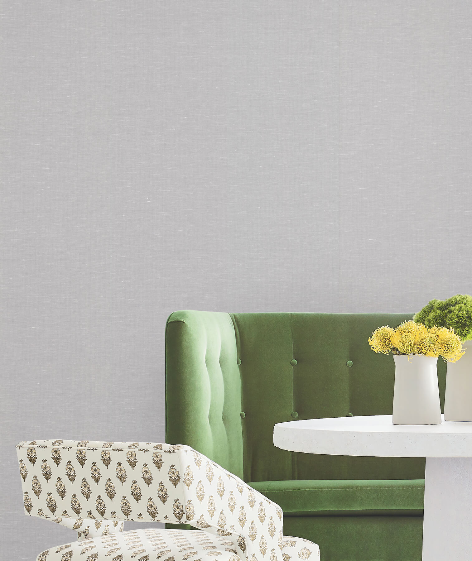Hempfield Weave Light Grey Loomed Wallpaper