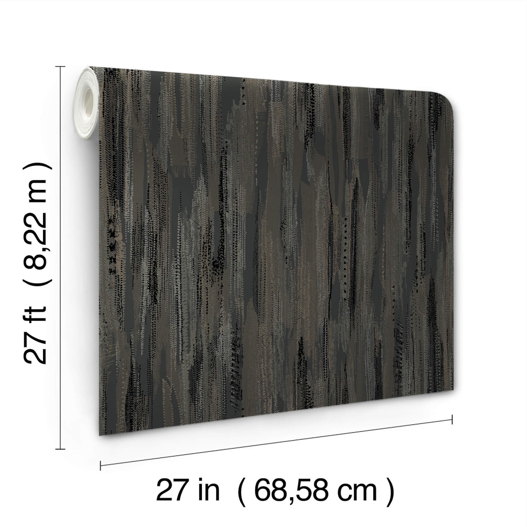 Tribeca Charcoal Texture Stripe Wallpaper