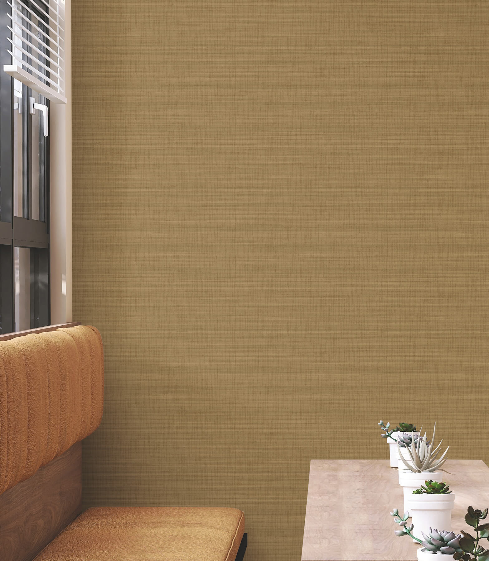 Down To Earth Brass Striated Wallpaper
