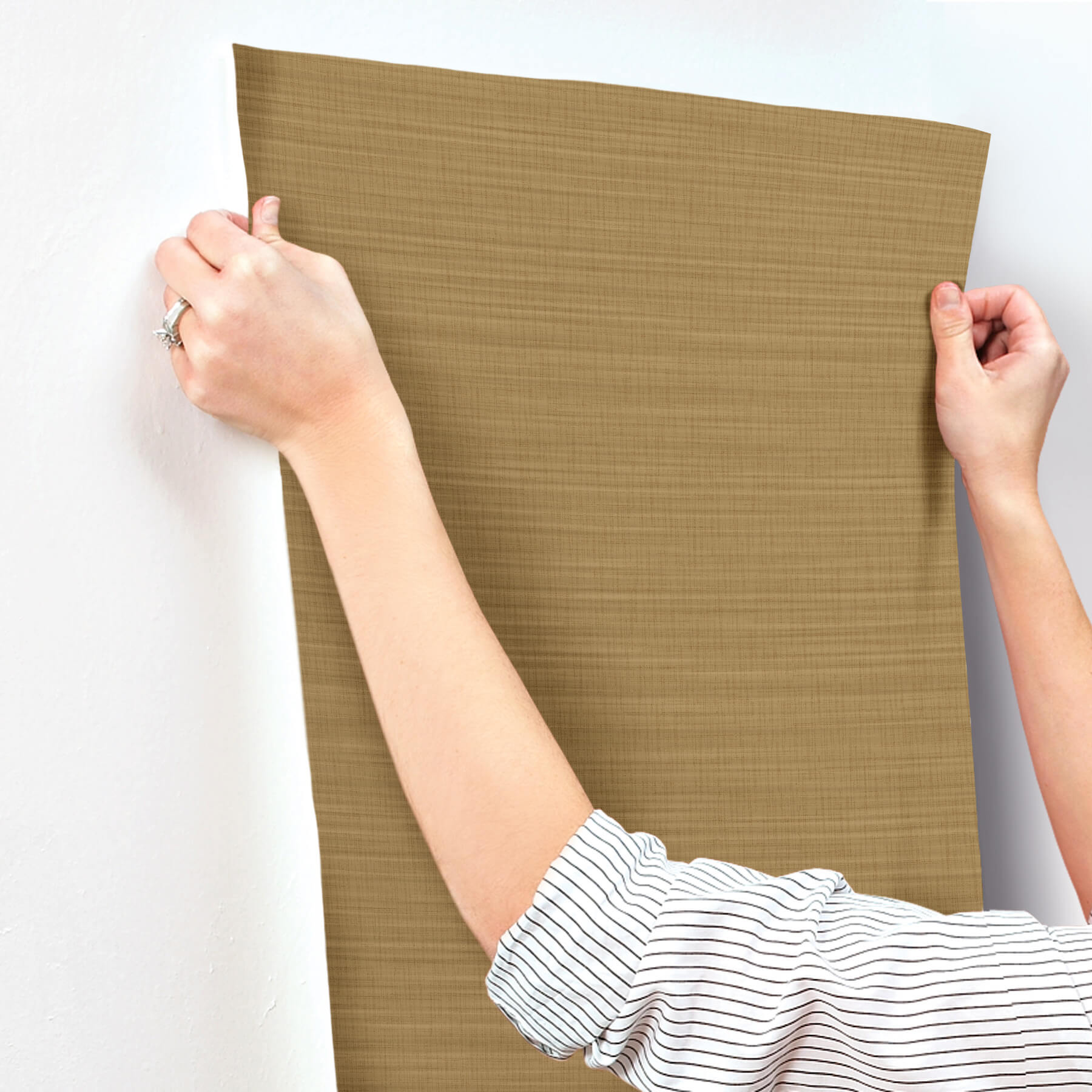 Down To Earth Brass Striated Wallpaper