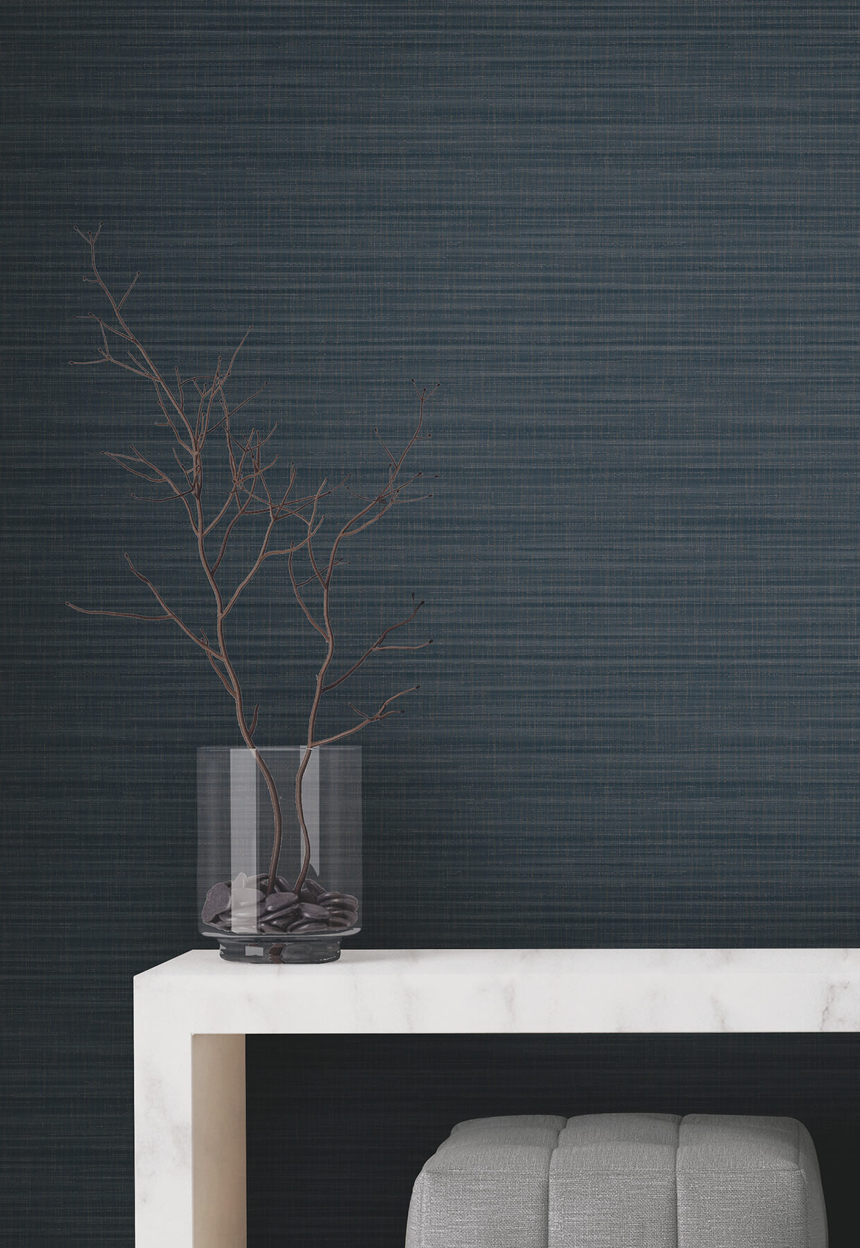 Down To Earth Indigo Striated Wallpaper