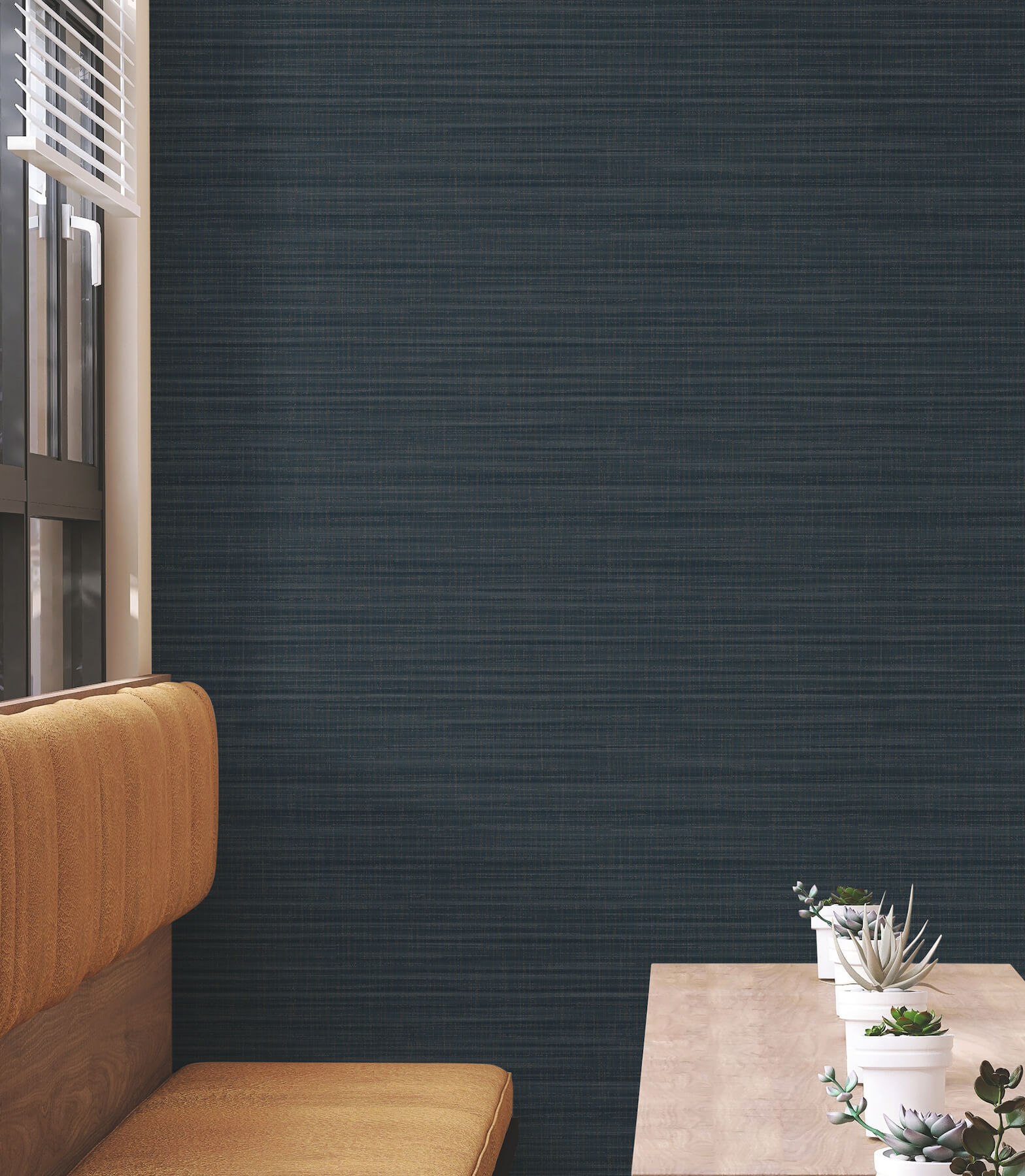 Down To Earth Indigo Striated Wallpaper