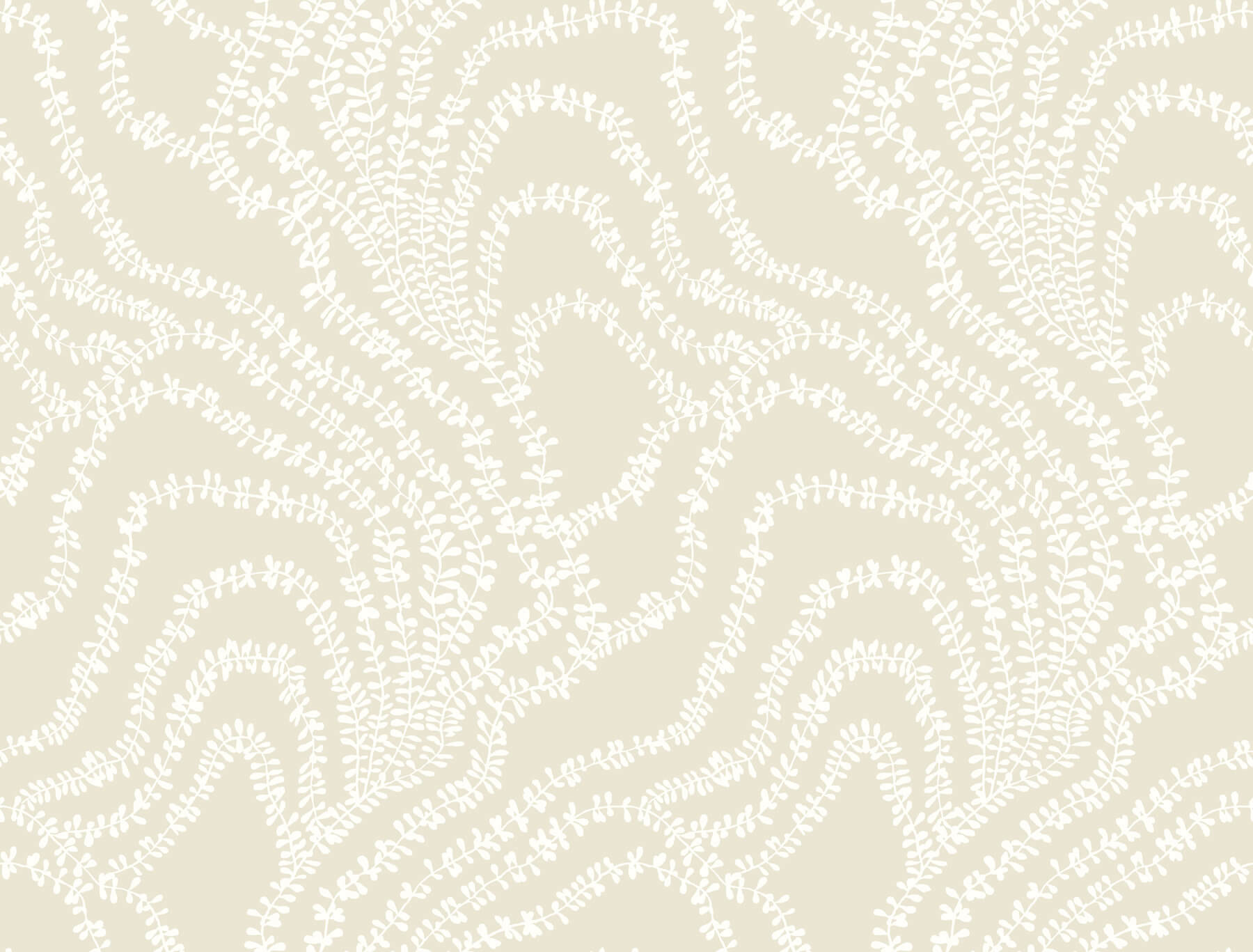 String of Pearls Beige Vine Wallpaper