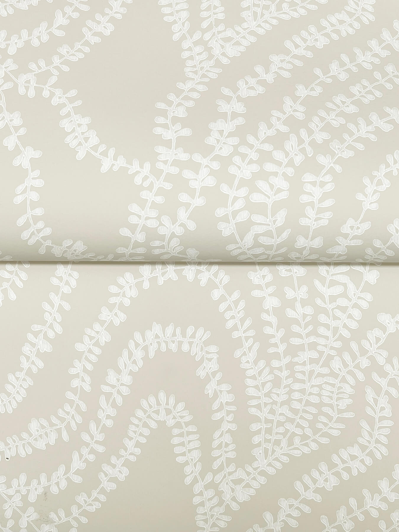String of Pearls Beige Vine Wallpaper