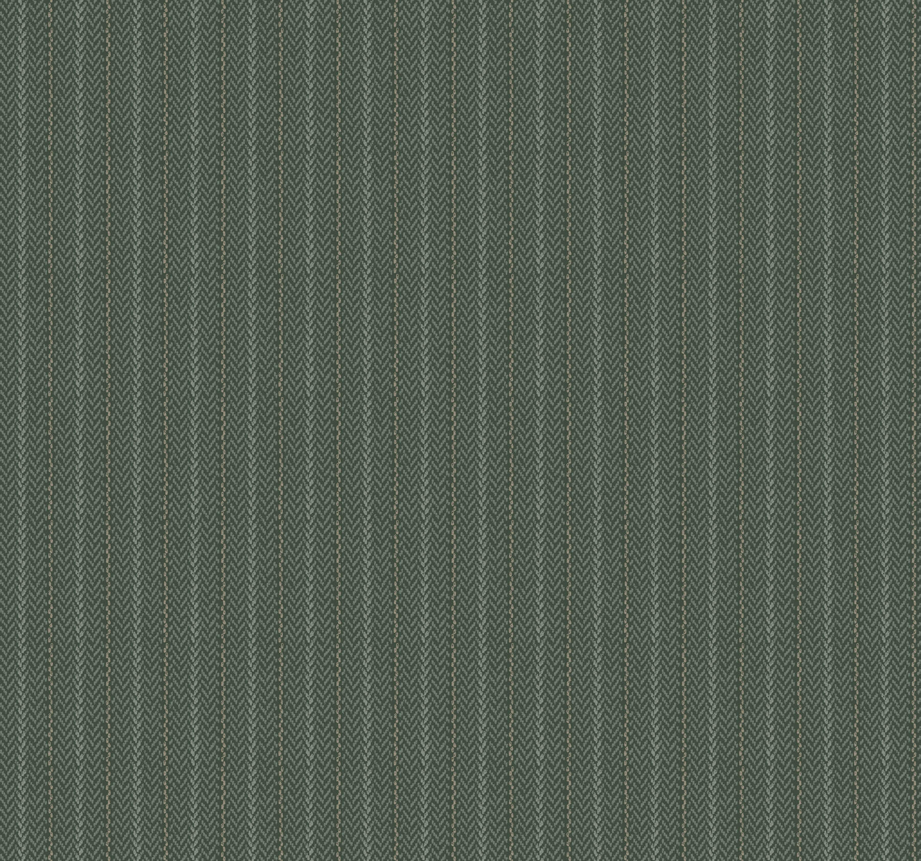 Elkan Stripe Green Herringbone Wallpaper