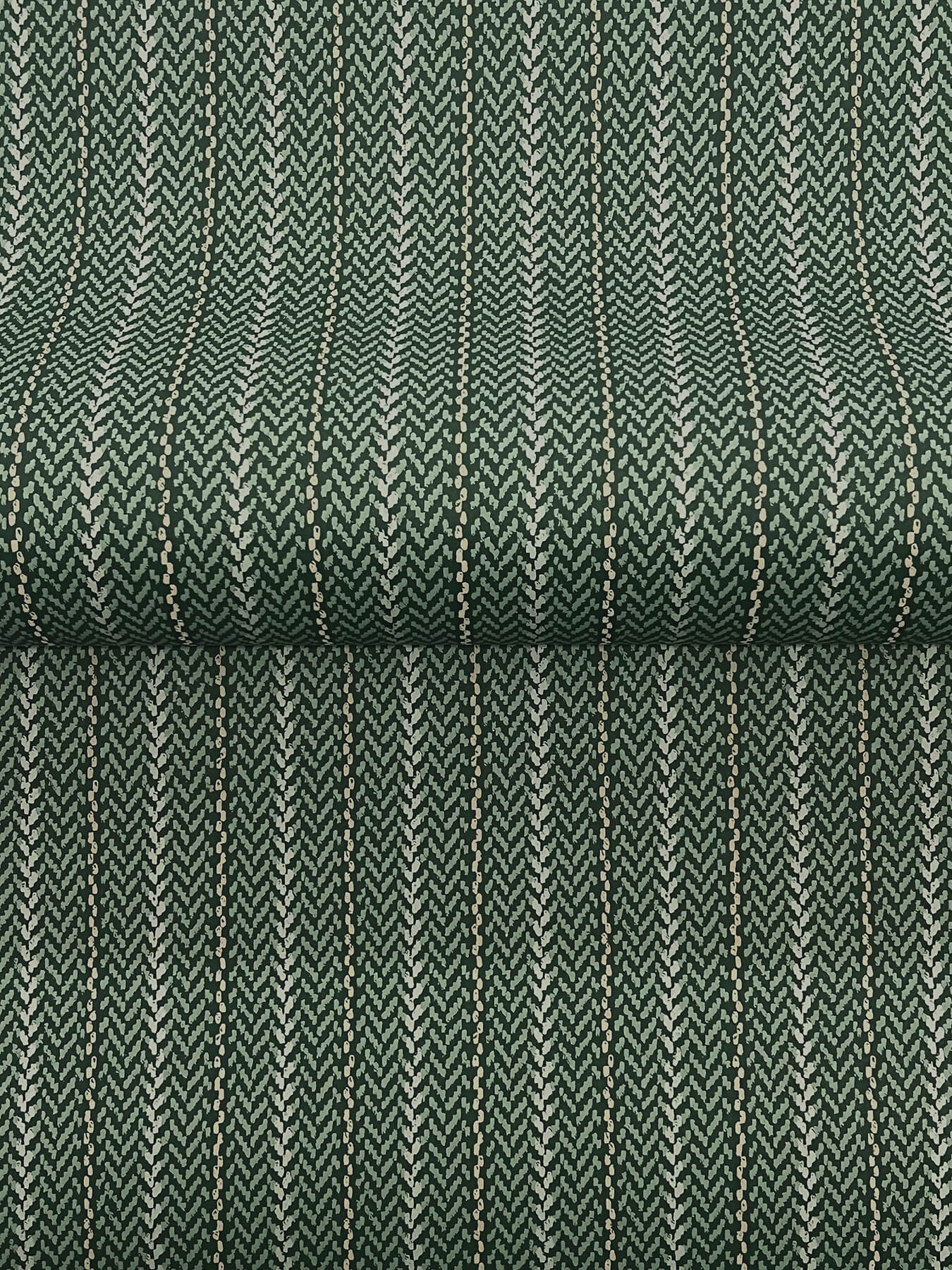 Elkan Stripe Green Herringbone Wallpaper