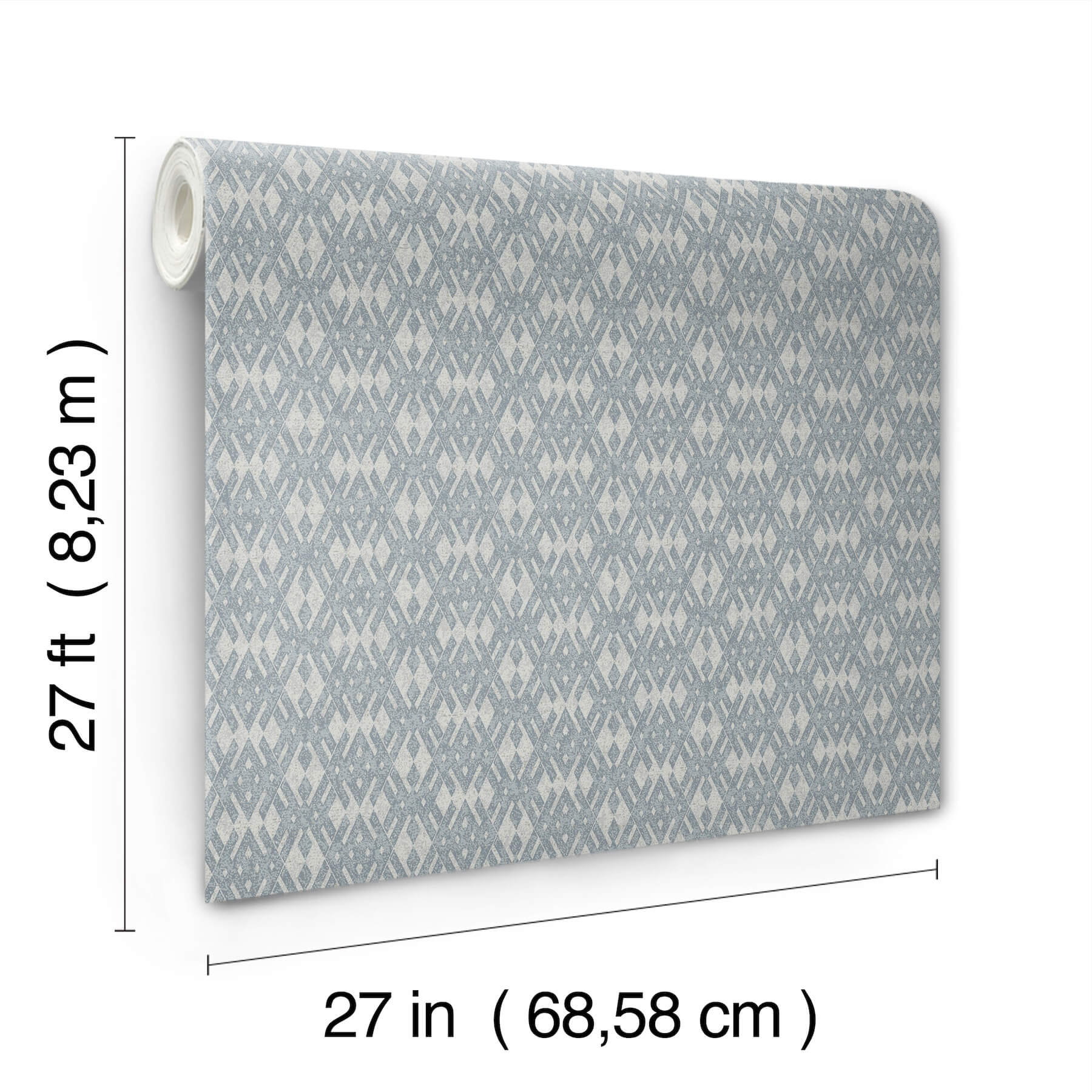 Radcliffe Blue Diamond Motif Wallpaper