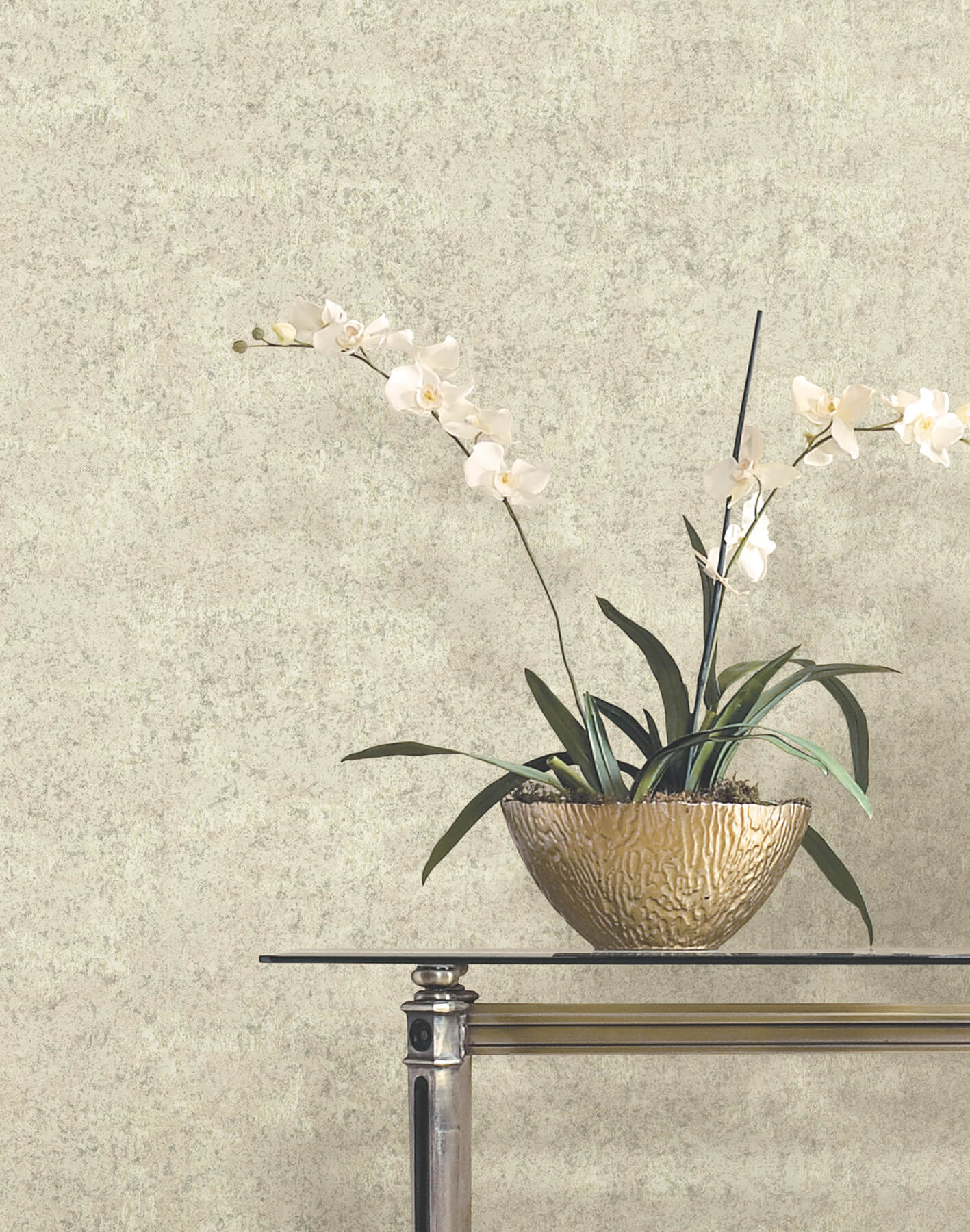 Crystal Cloud Beige Beaded Wallpaper