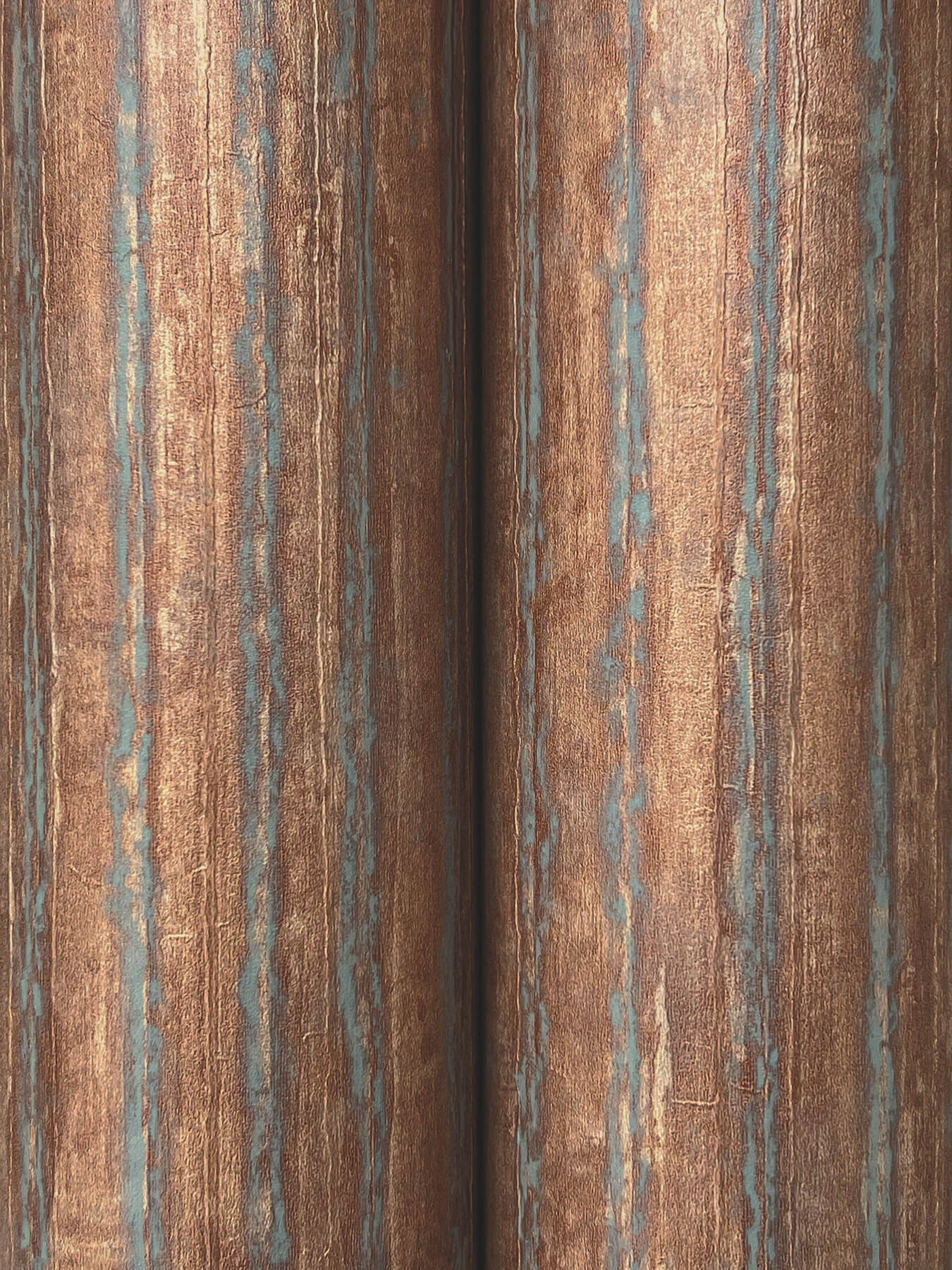 Precious Metal Copper Corrugated Wallpaper