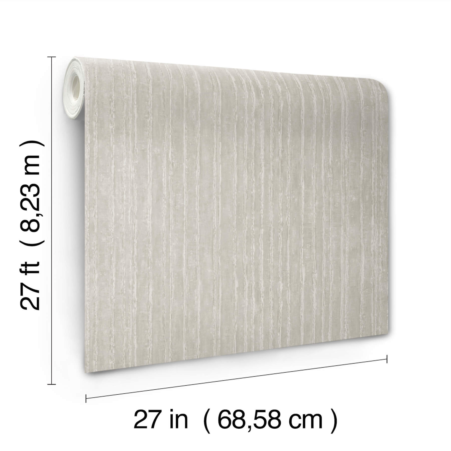 Precious Metal Silver Corrugated Wallpaper