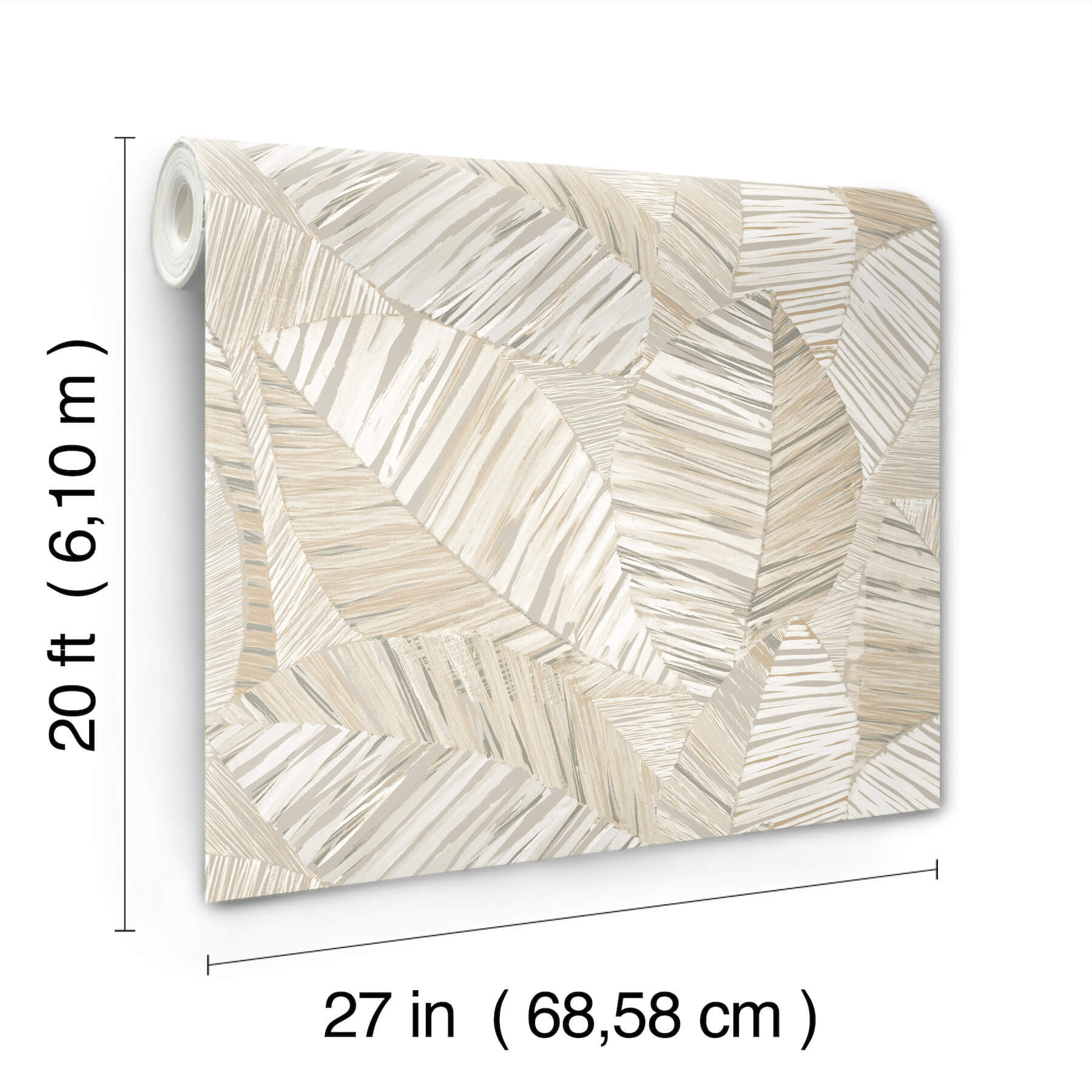 Crown Canopy Neutral Palm Peel  Stick Wallpaper