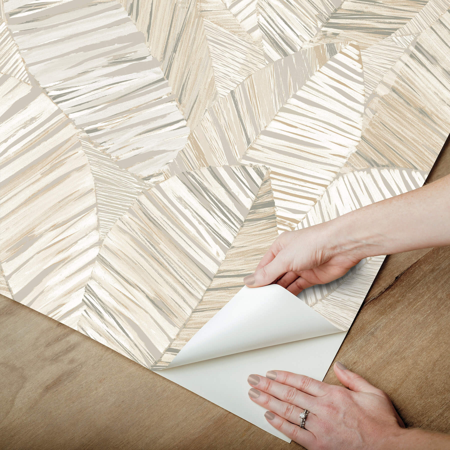 Crown Canopy Neutral Palm Peel  Stick Wallpaper