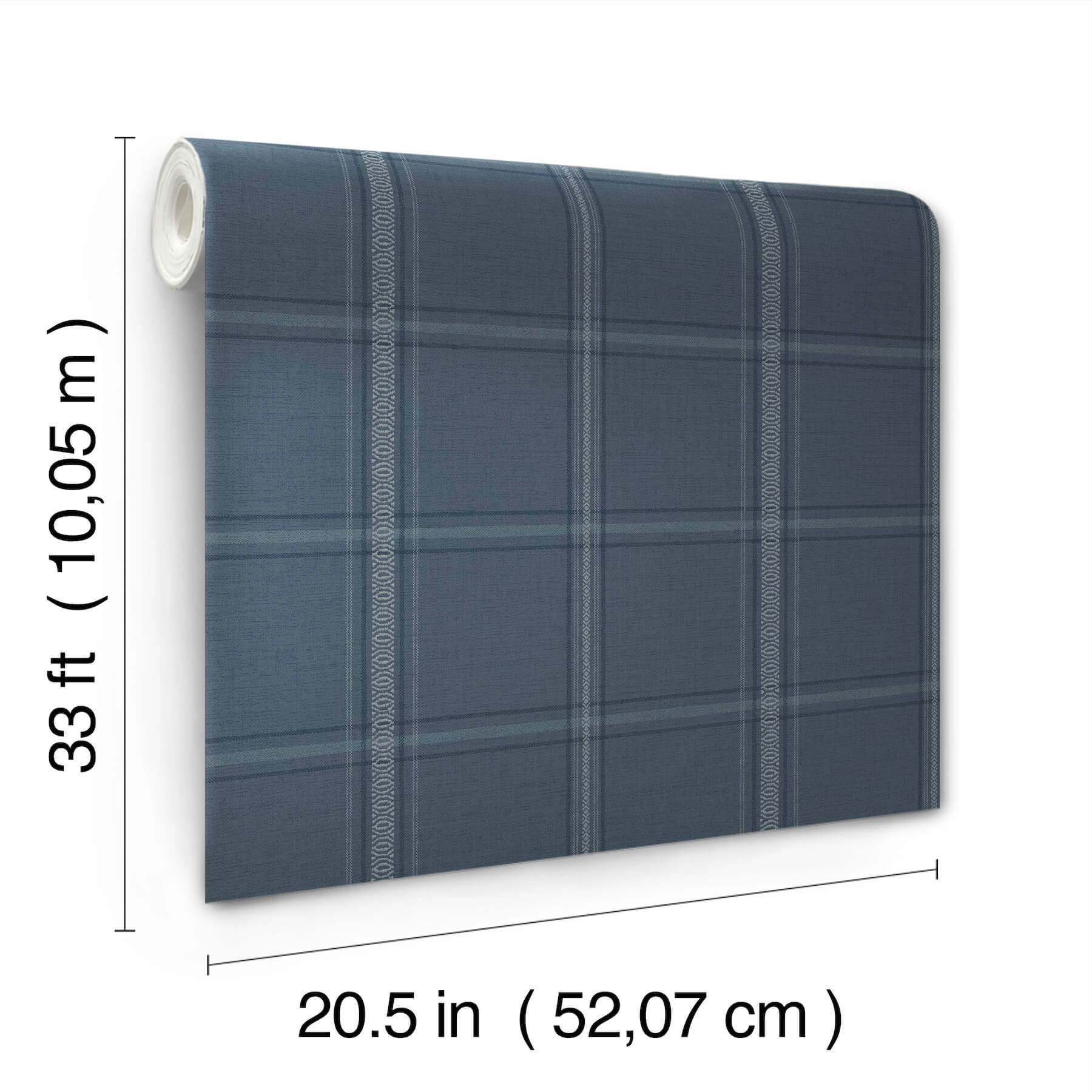 Auberge Dark Blue Plaid Wallpaper
