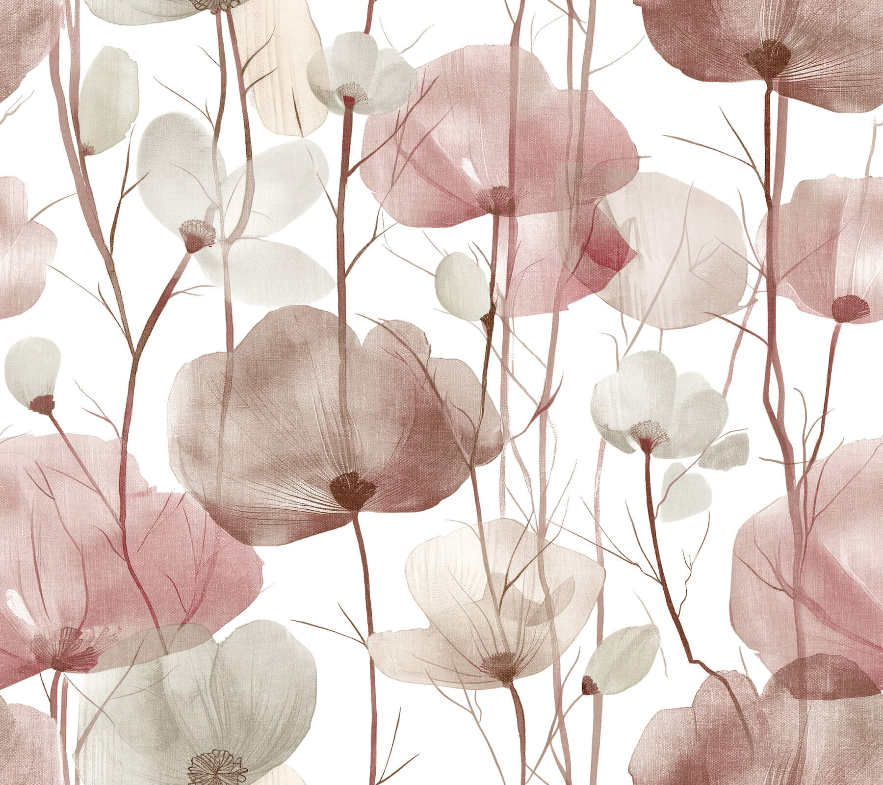 Cotswolds Poppies Red Floral Wallpaper