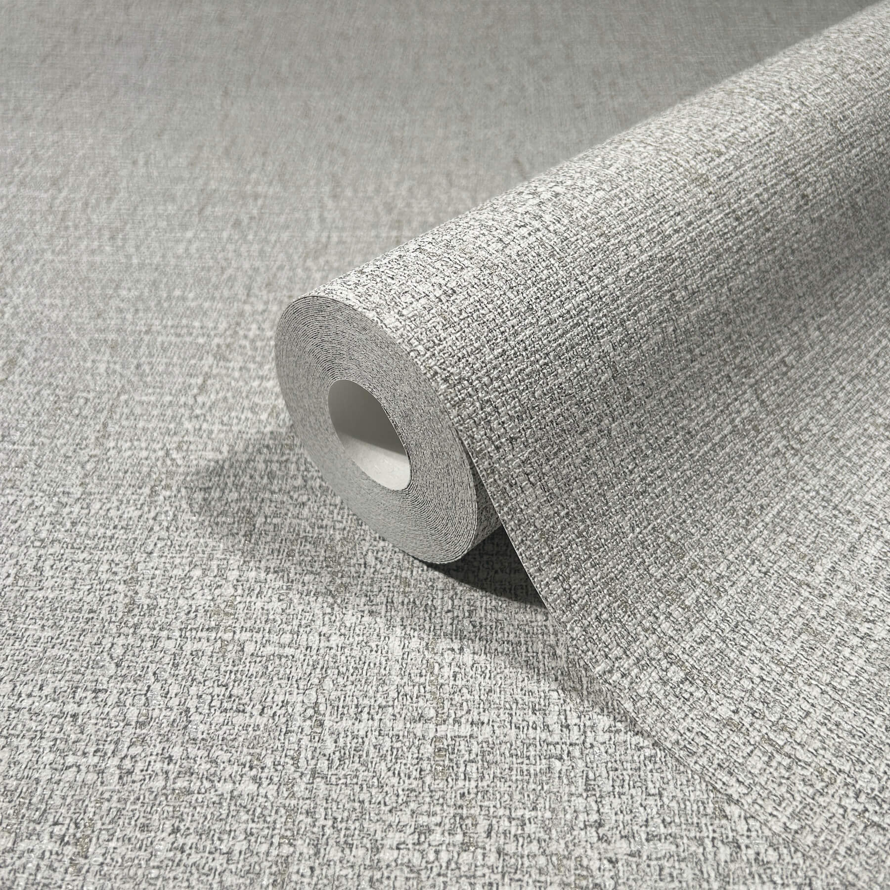 Highland Tweed Grey Faux Fabric Wallpaper