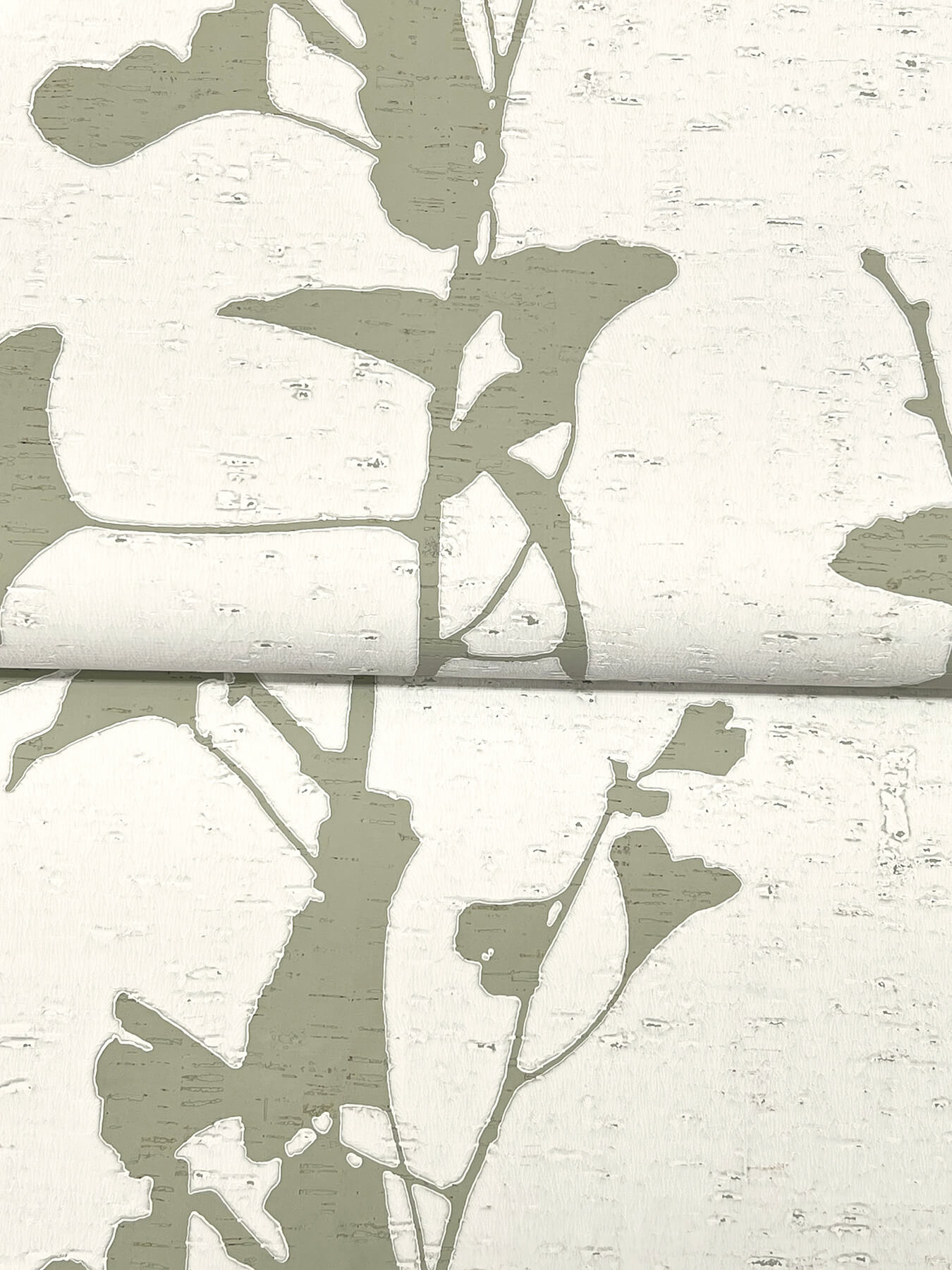 Ginkgo Silhouette Sage Cork Wallpaper