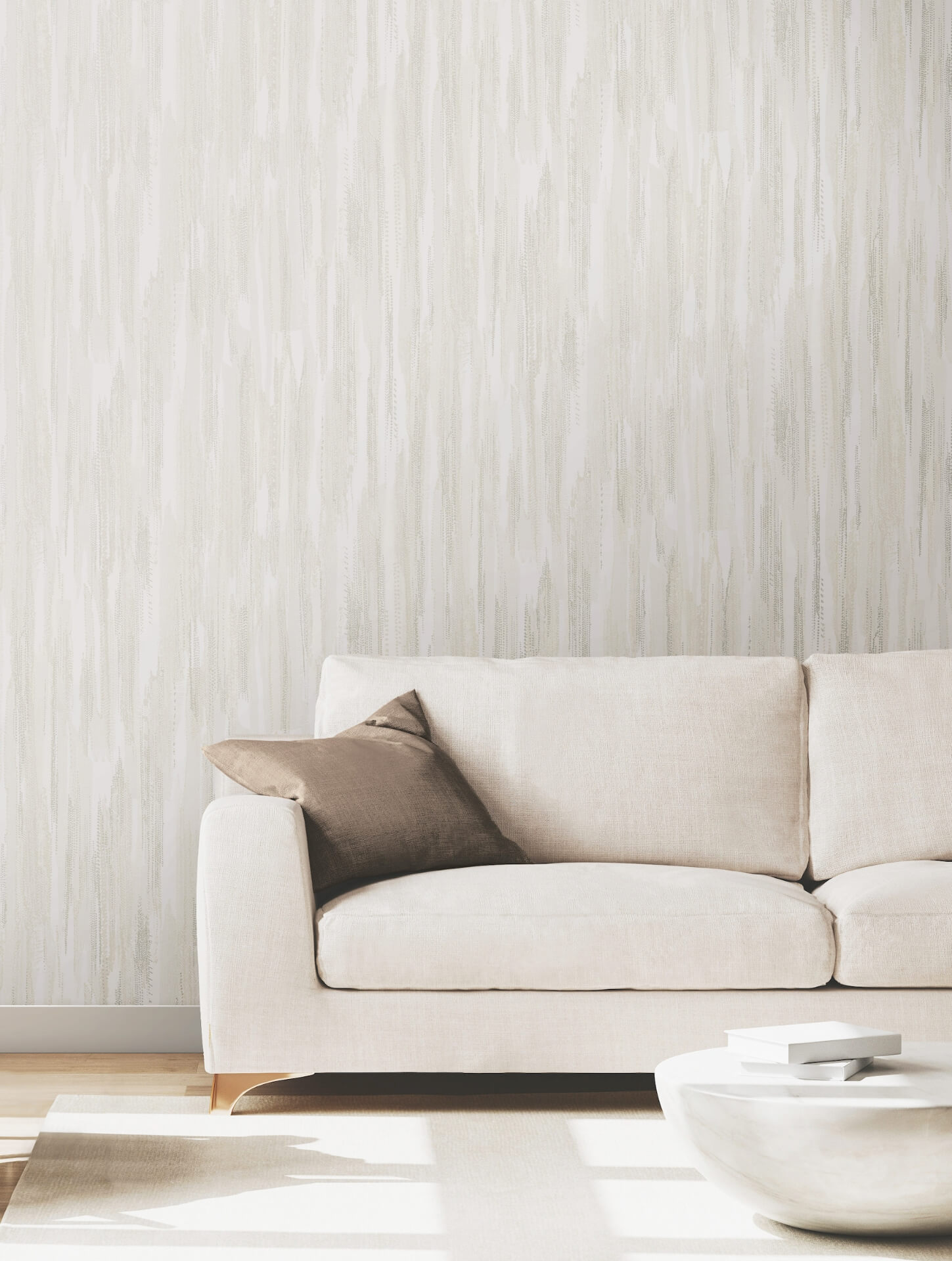Tribeca White Texture Stripe Wallpaper