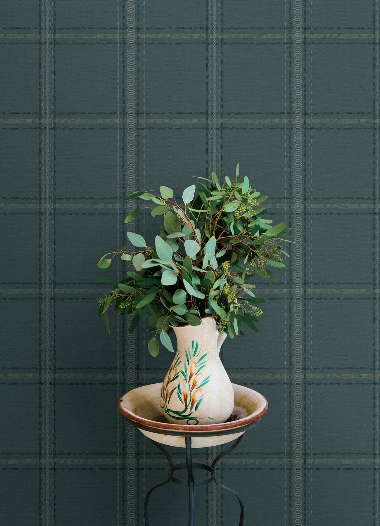 Auberge Teal Plaid Wallpaper