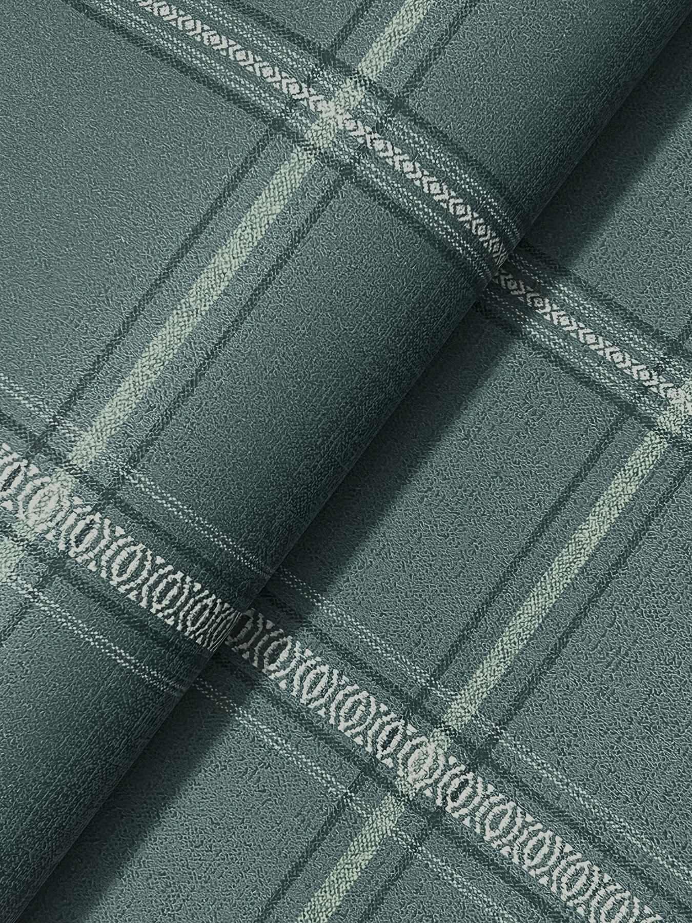 Auberge Teal Plaid Wallpaper