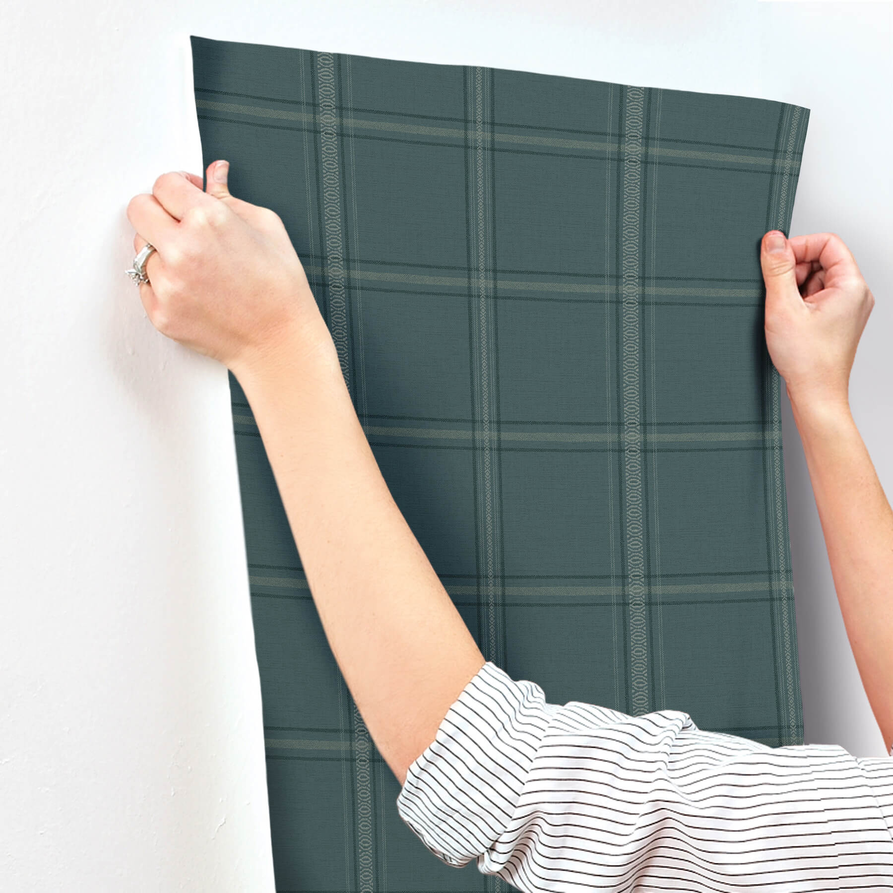 Auberge Teal Plaid Wallpaper
