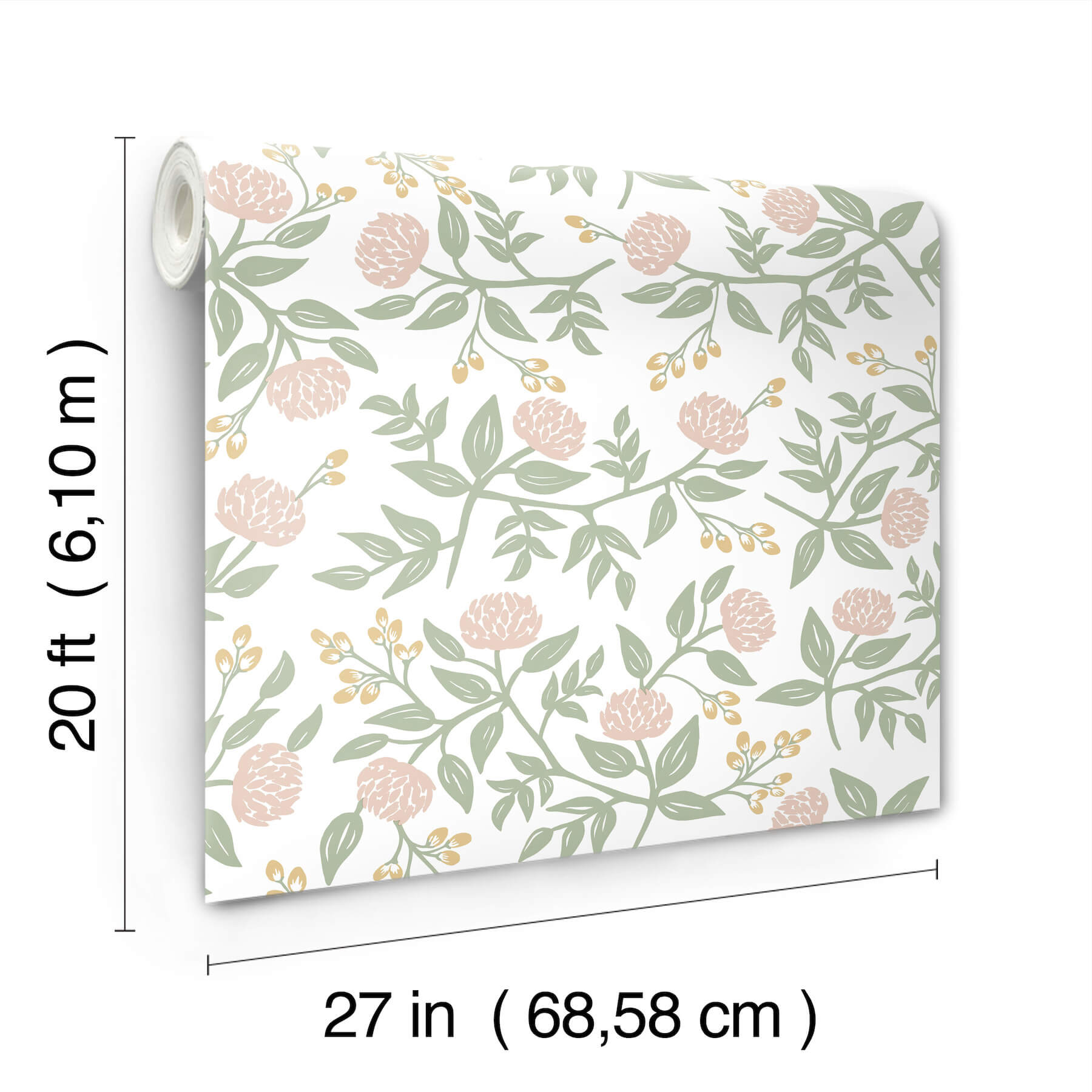 Peonies Blush Floral Premium Peel  Stick Wallpaper