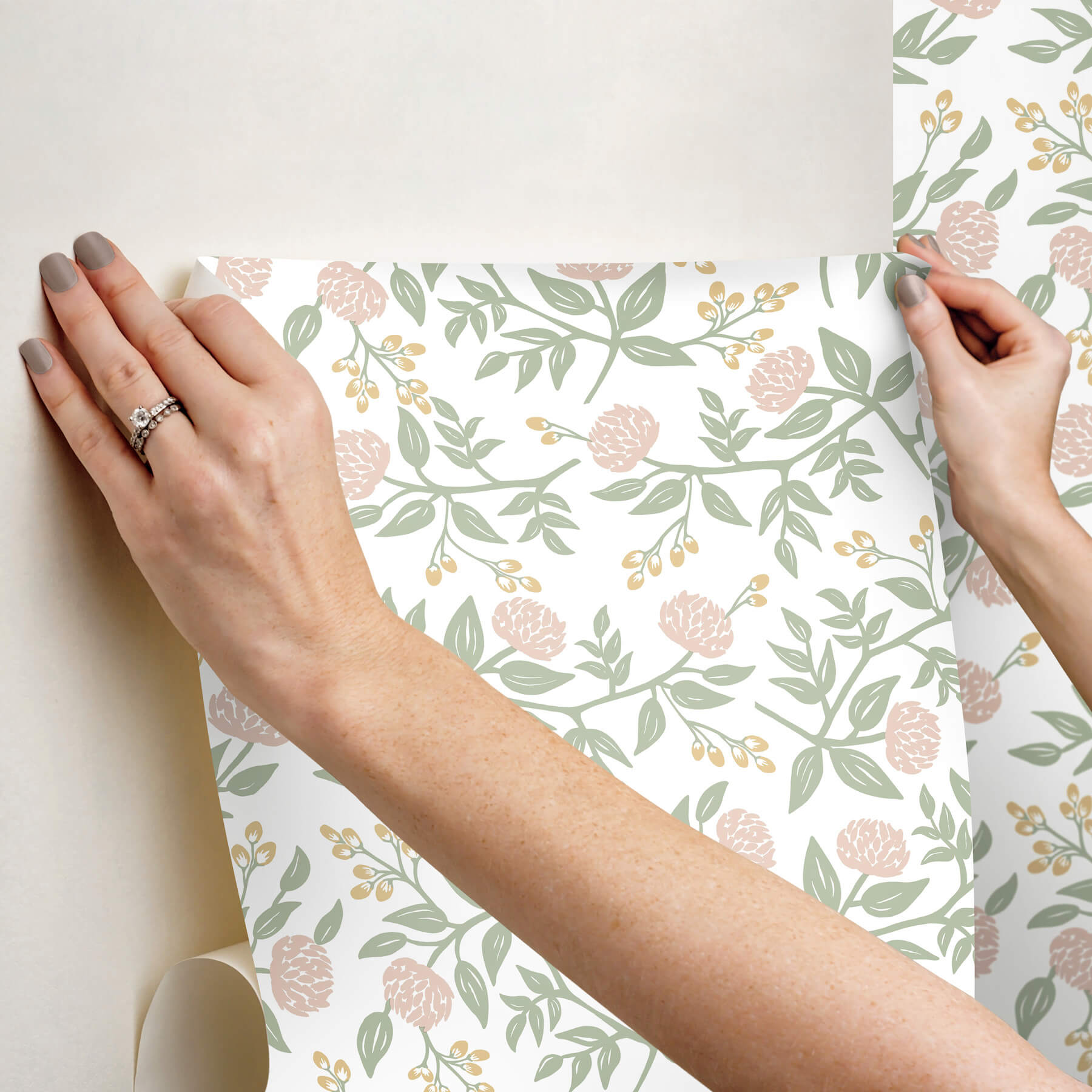 Peonies Blush Floral Premium Peel  Stick Wallpaper