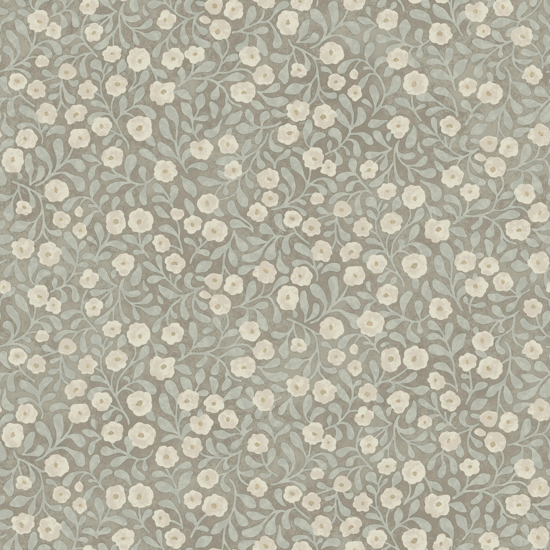 Poppy Trail Aqua Floral Wallpaper
