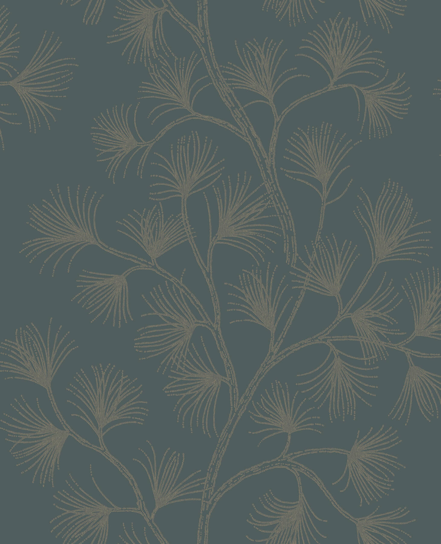 Kismine Slate Botanical Trail Wallpaper
