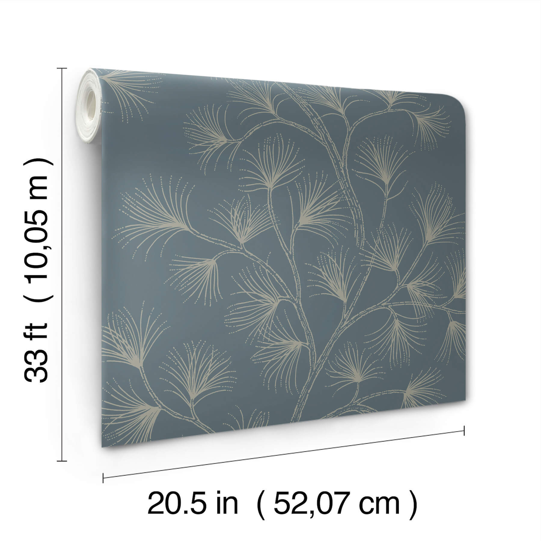 Kismine Slate Botanical Trail Wallpaper