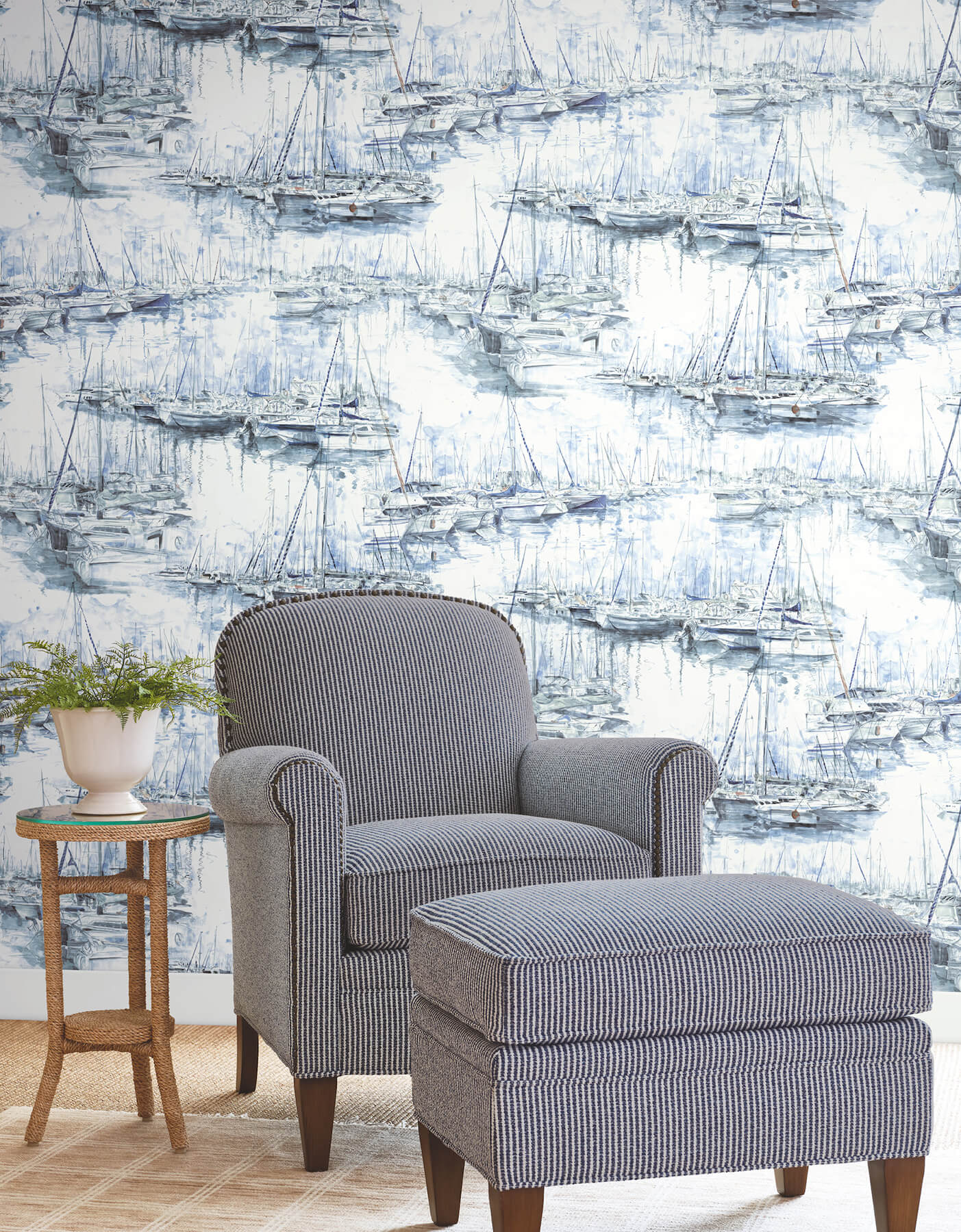 Yacht Club Blue Scenic Wallpaper