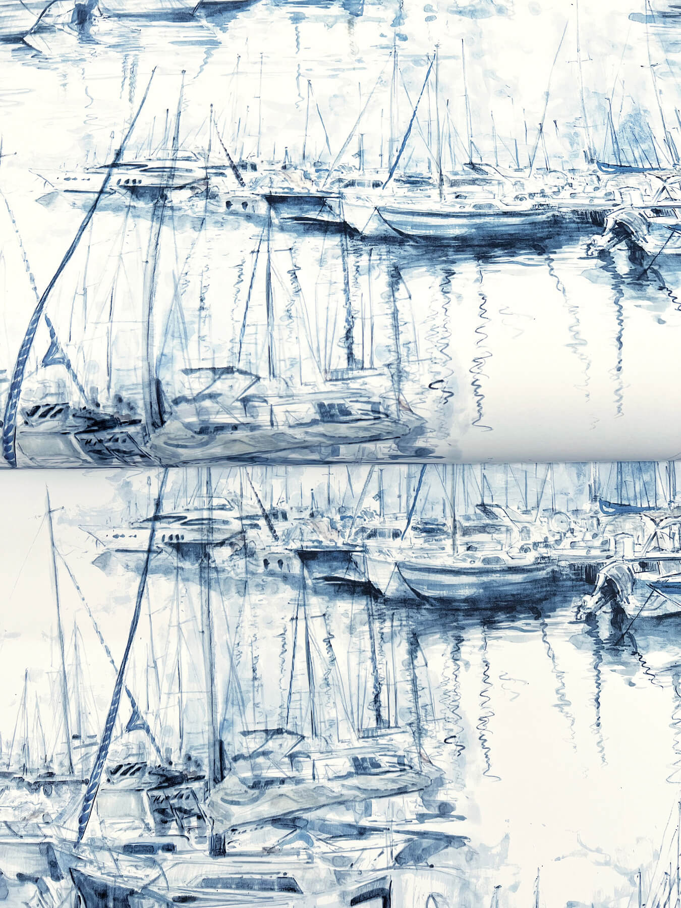 Yacht Club Blue Scenic Wallpaper