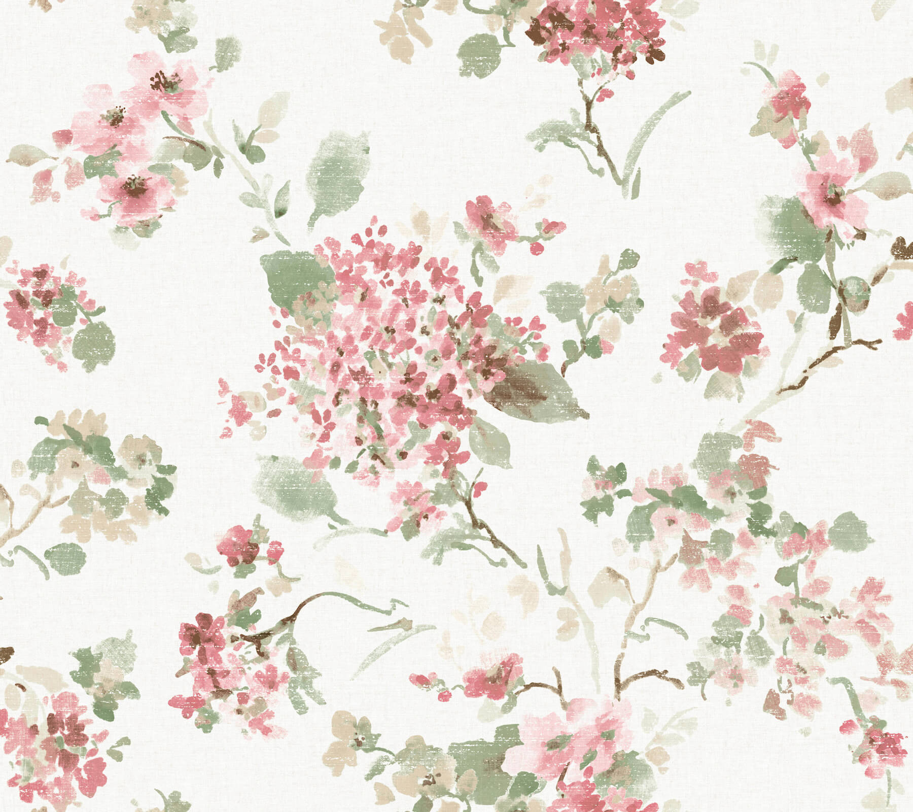 Veiled Garden Pink Floral Wallpaper