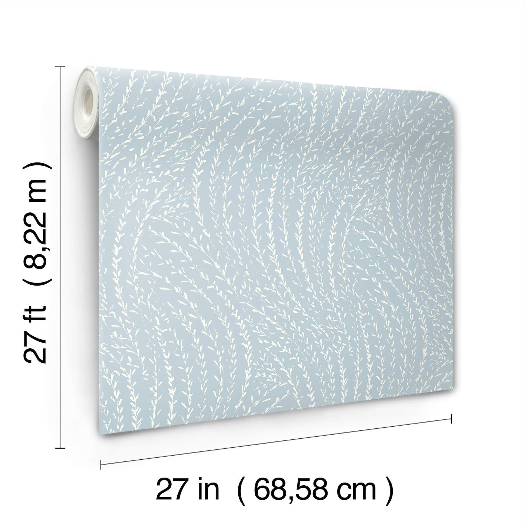Willow Song Sky Blue Botanical Wallpaper