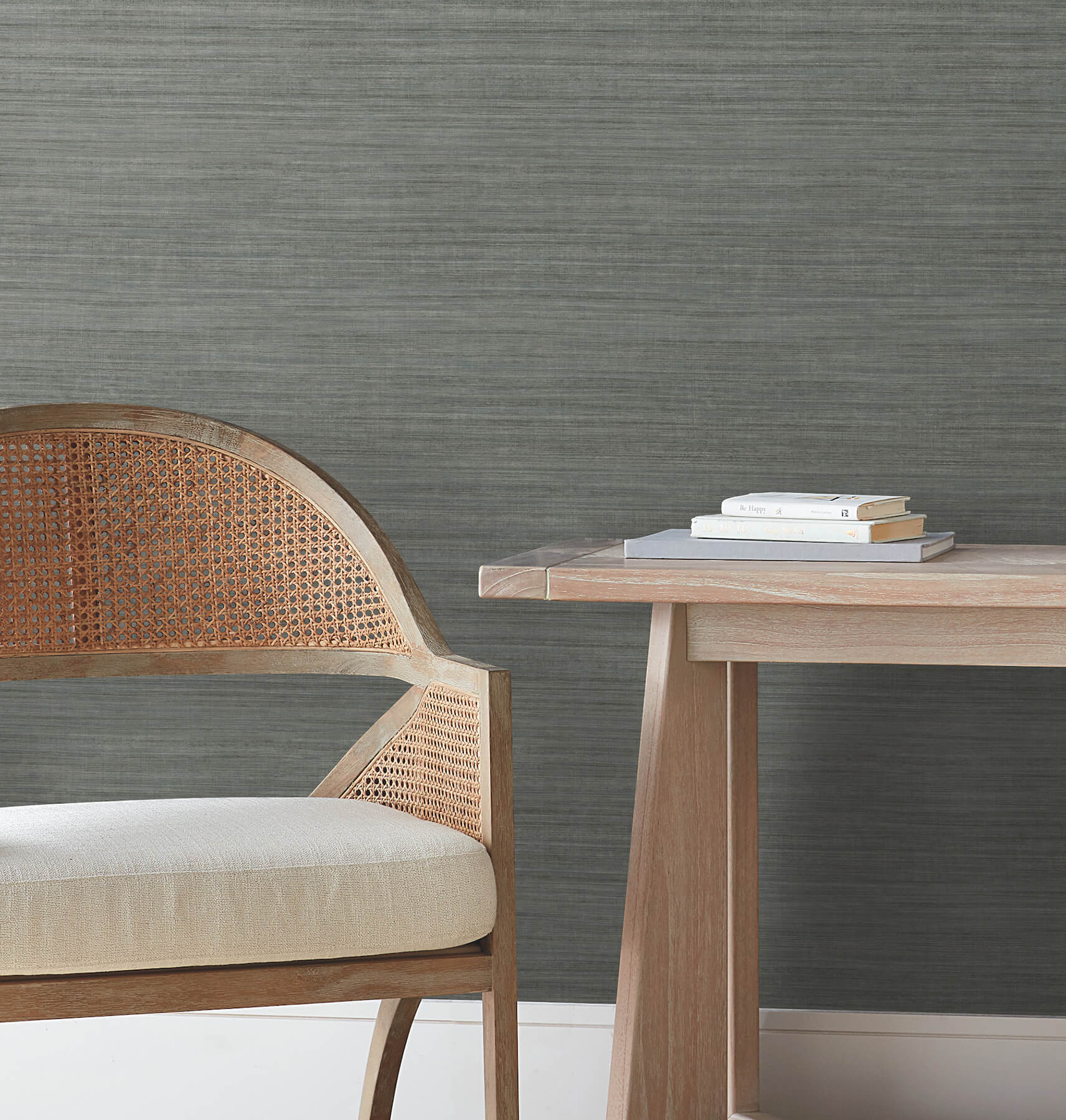 Silk Essence Turquoise Faux Fabric Wallpaper