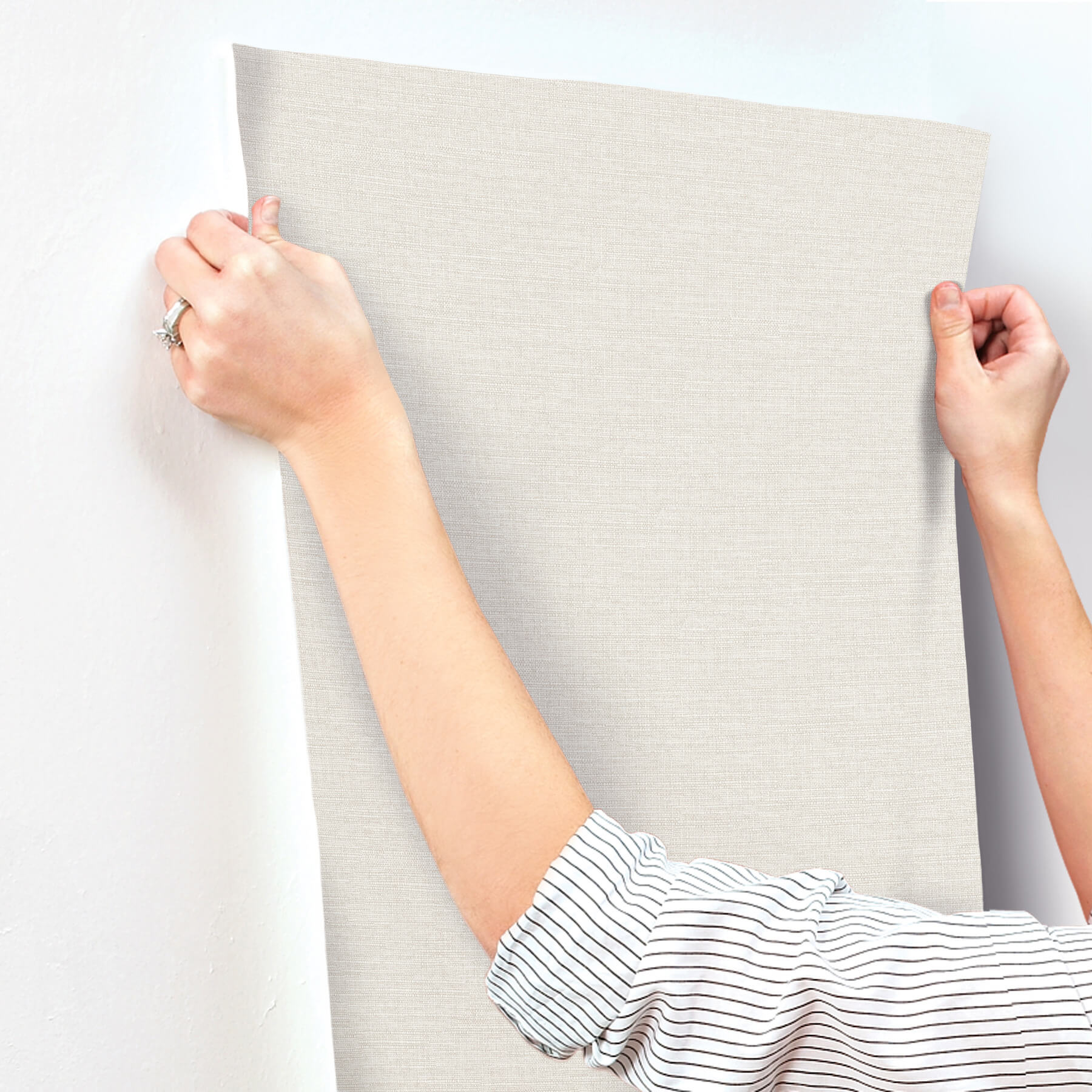 Terrene Dove Faux Linen Wallpaper