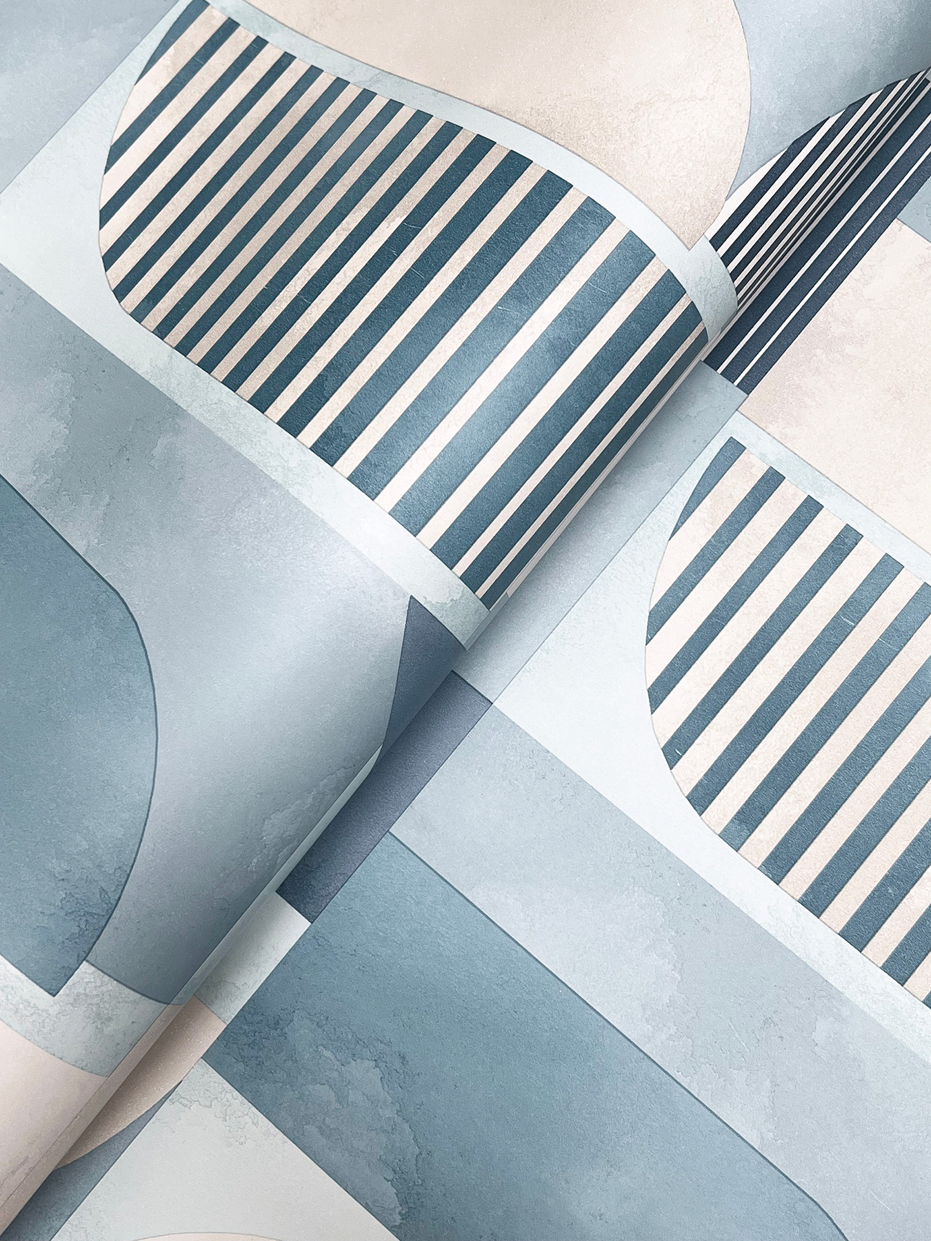 Otto Blue Abstract Geometric Wallpaper