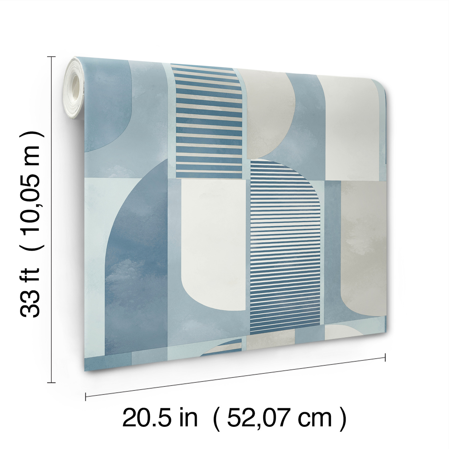 Otto Blue Abstract Geometric Wallpaper