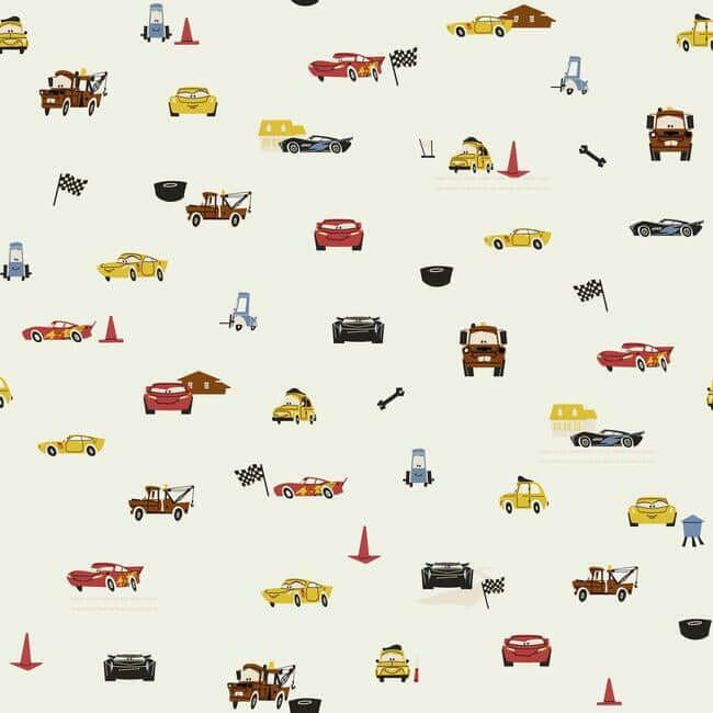 Disney and Pixar Cars Racing Spot Wallpaper - Cream